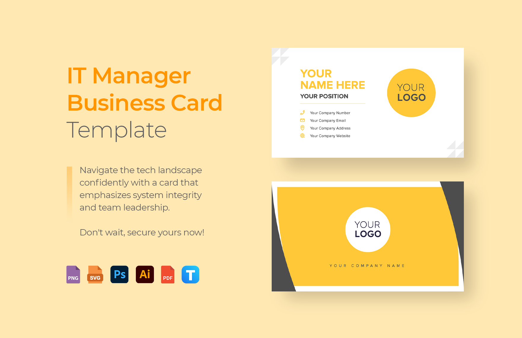 IT Manager Business Card Template