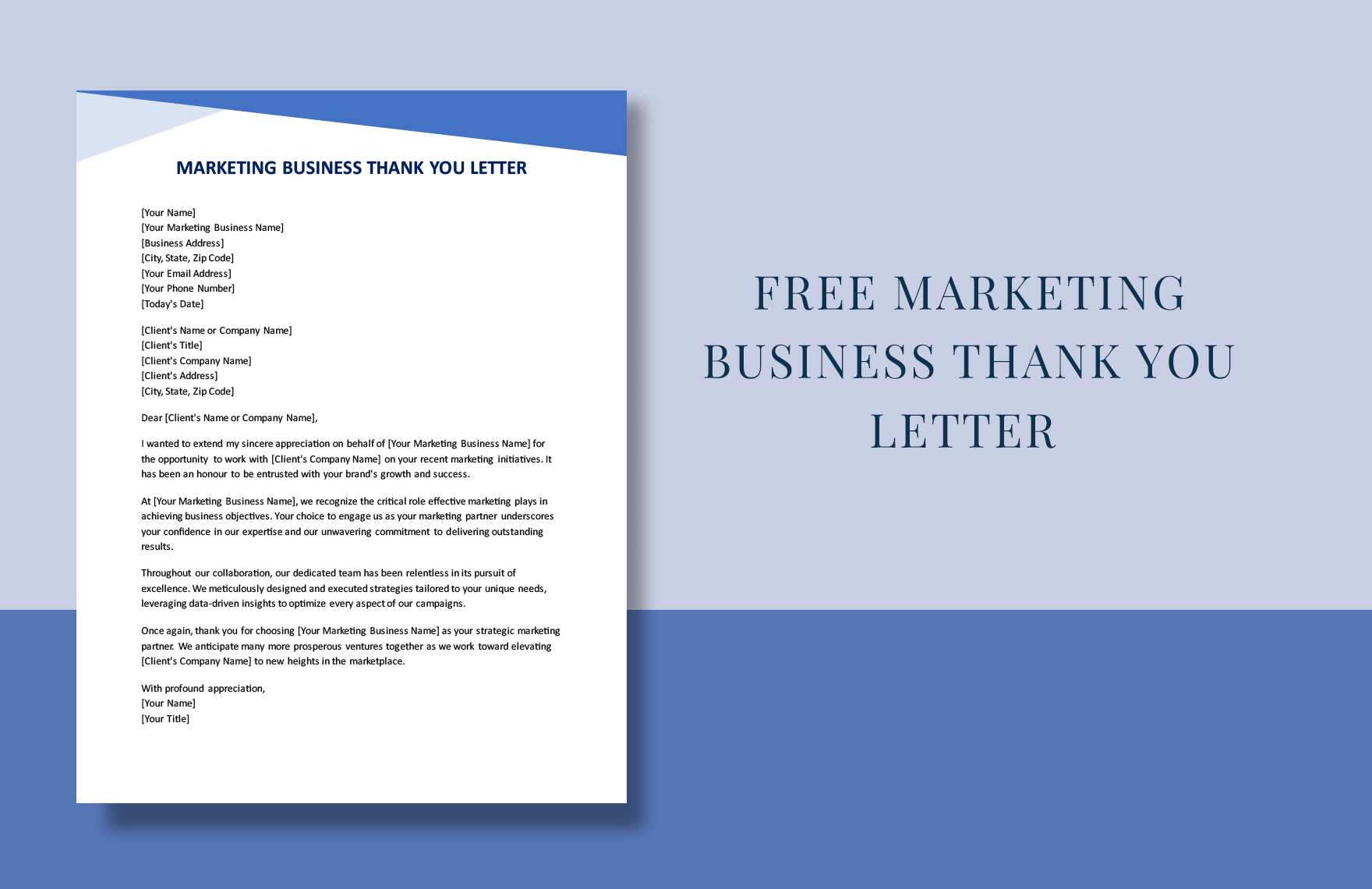 Marketing Business Thank You Letter Template