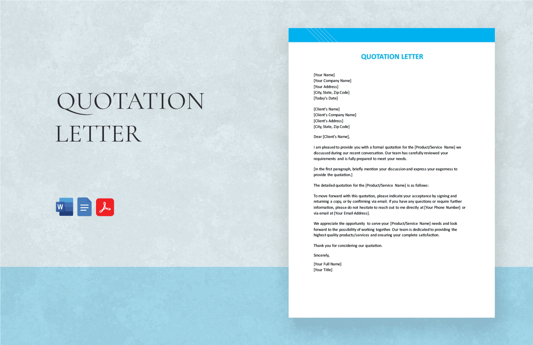 Quotation Letter in Word, PDF, Google Docs - Download | Template.net