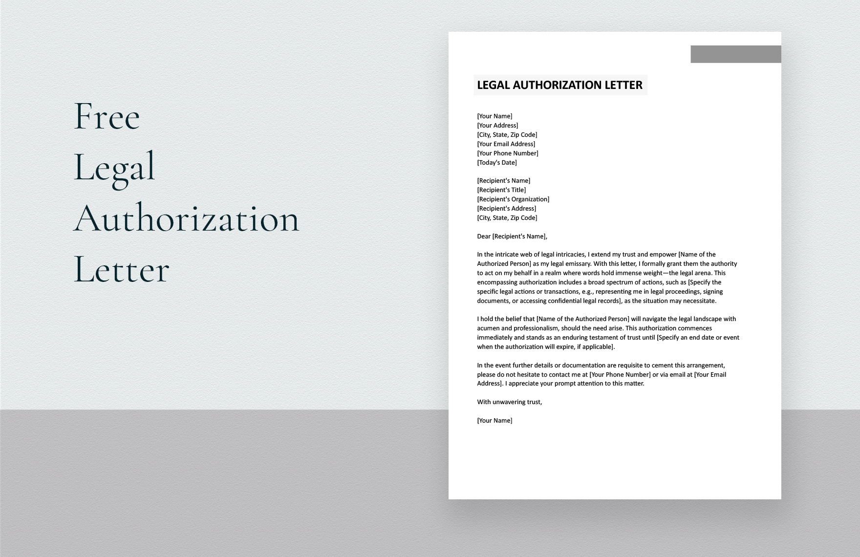 Legal Authorization Letter