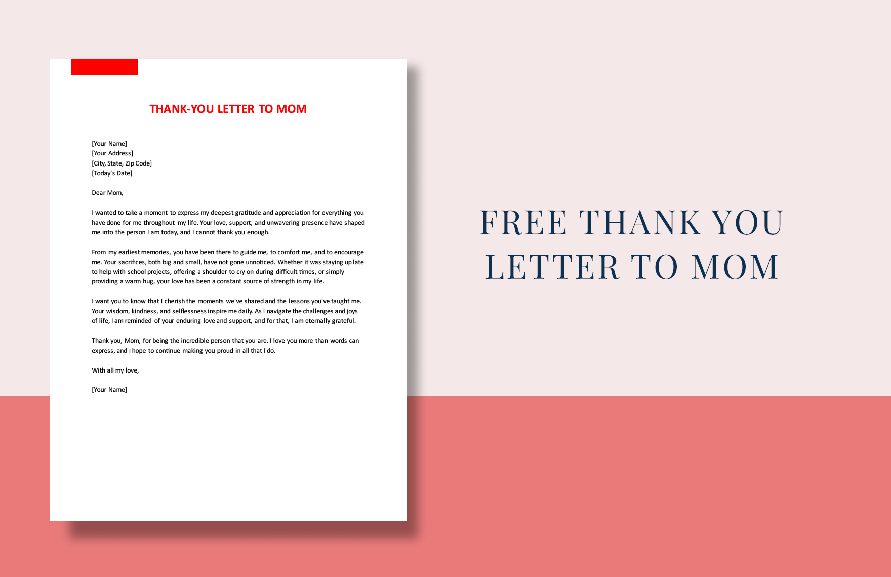 Thank-You Letter to Mom