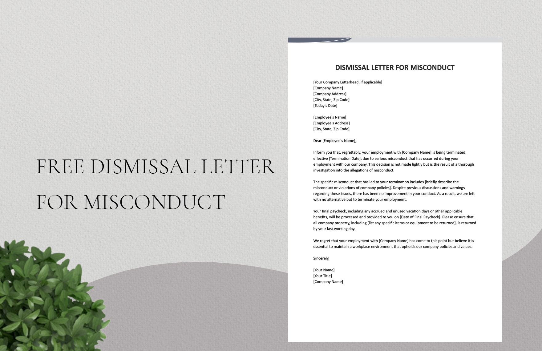 Dismissal letter For Misconduct