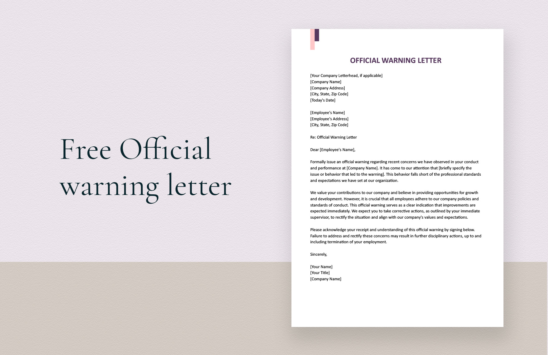 Official Warning Letter