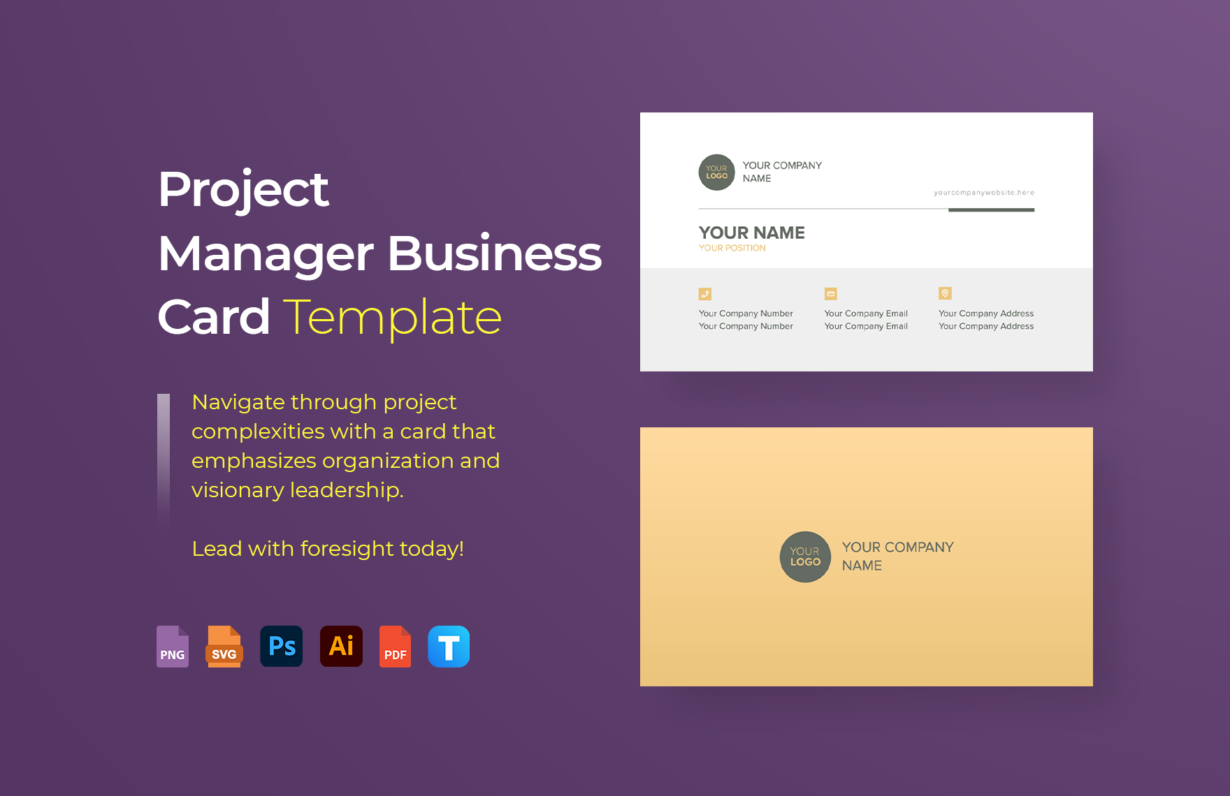 Project Manager Business Card Template