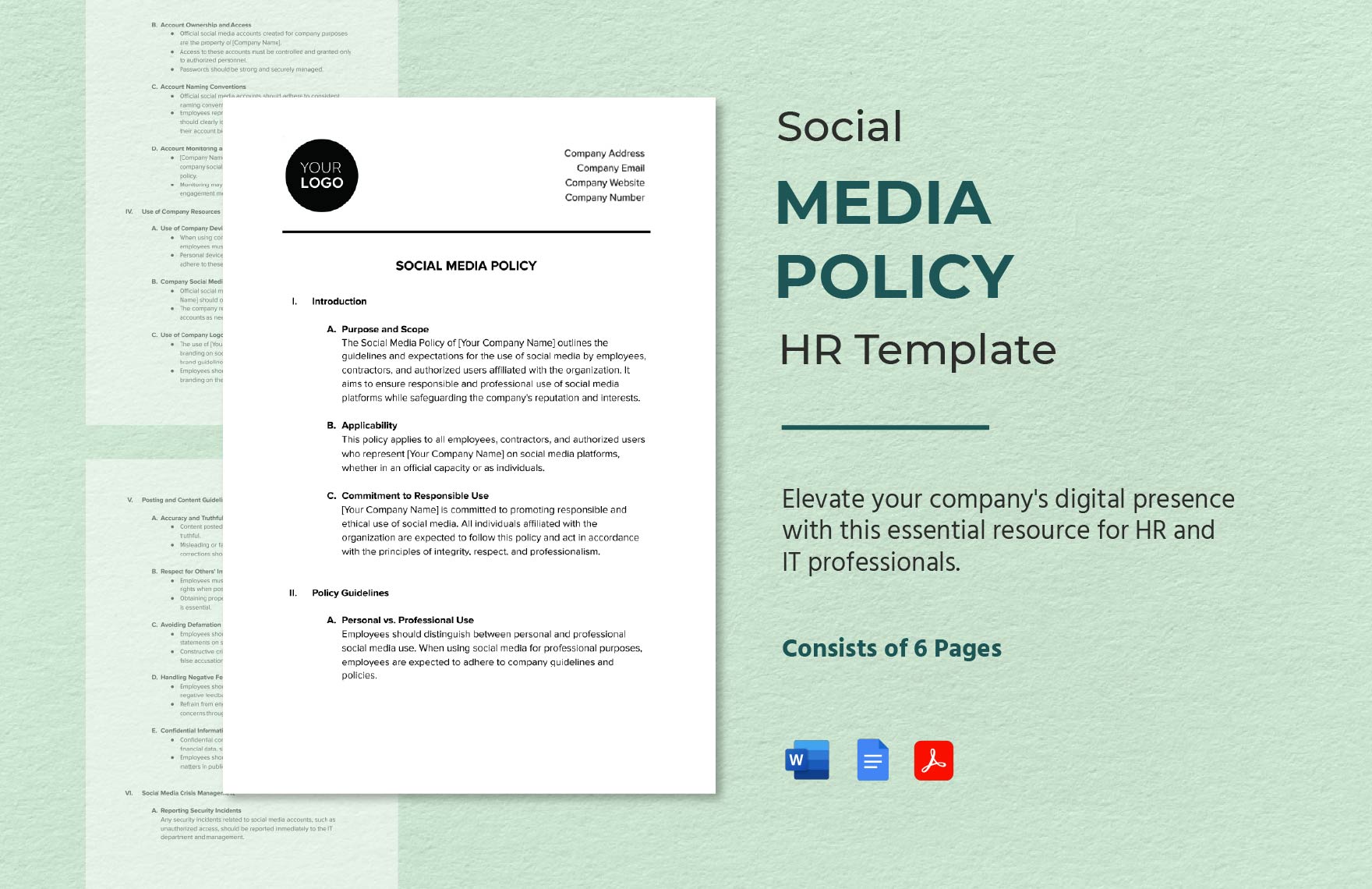 Social Media Policy HR Template