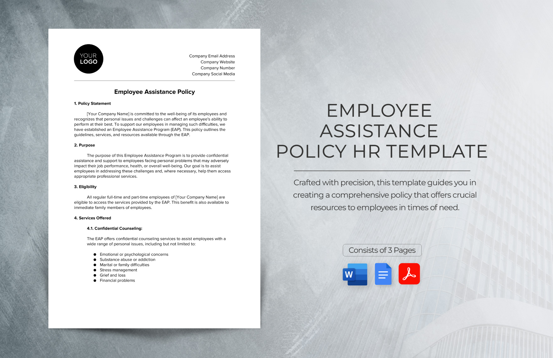 Employee Assistance Policy HR Template