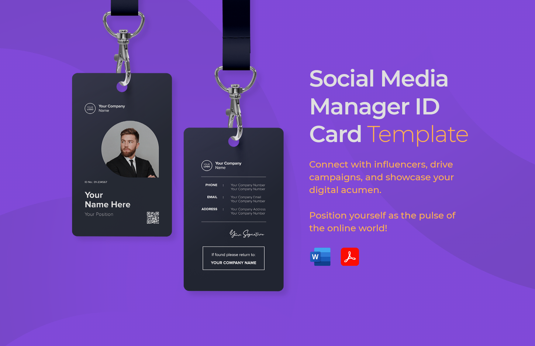 Social Media Manager ID Card Template