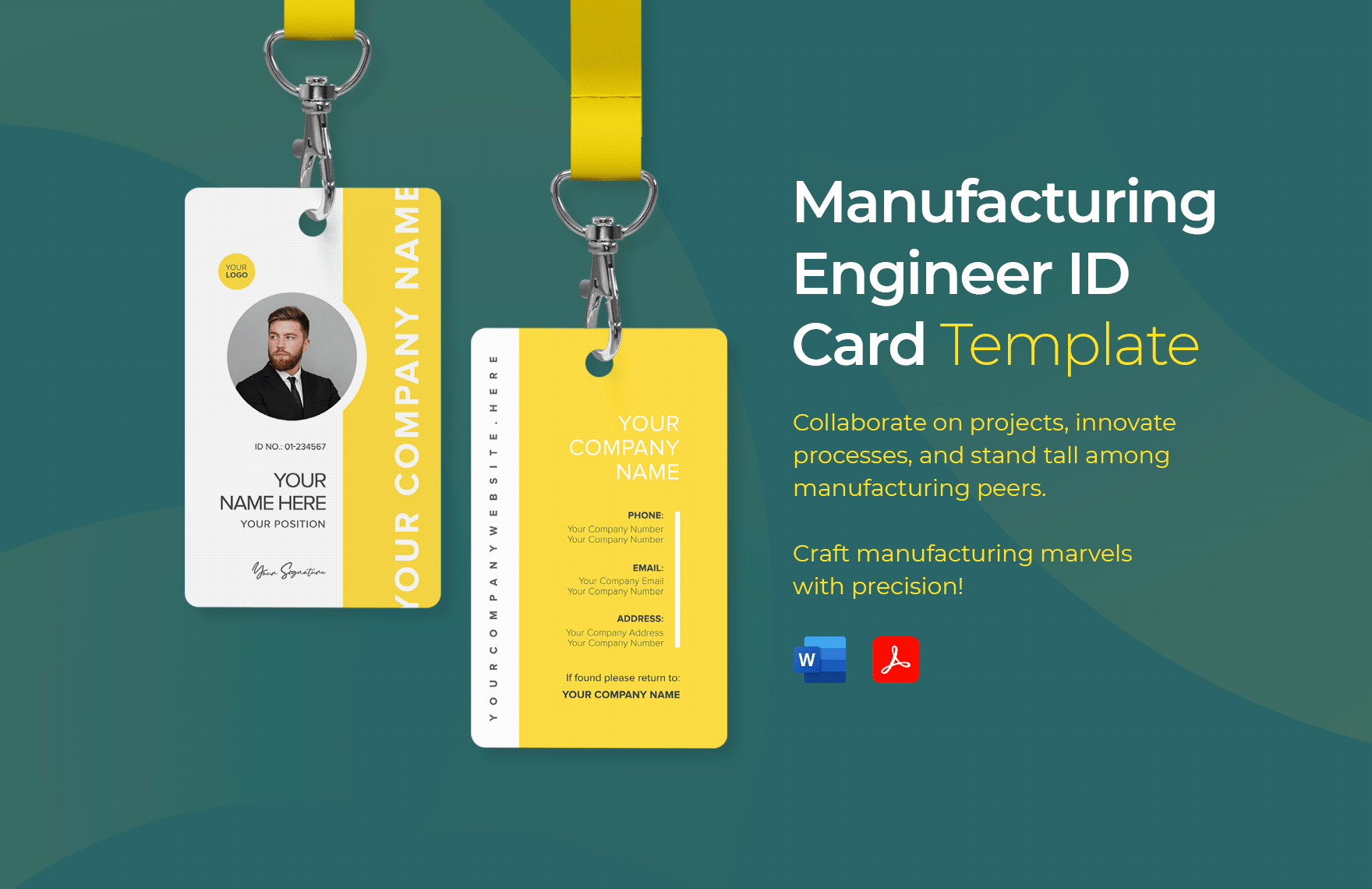 Manufacturing Engineer ID Card Template