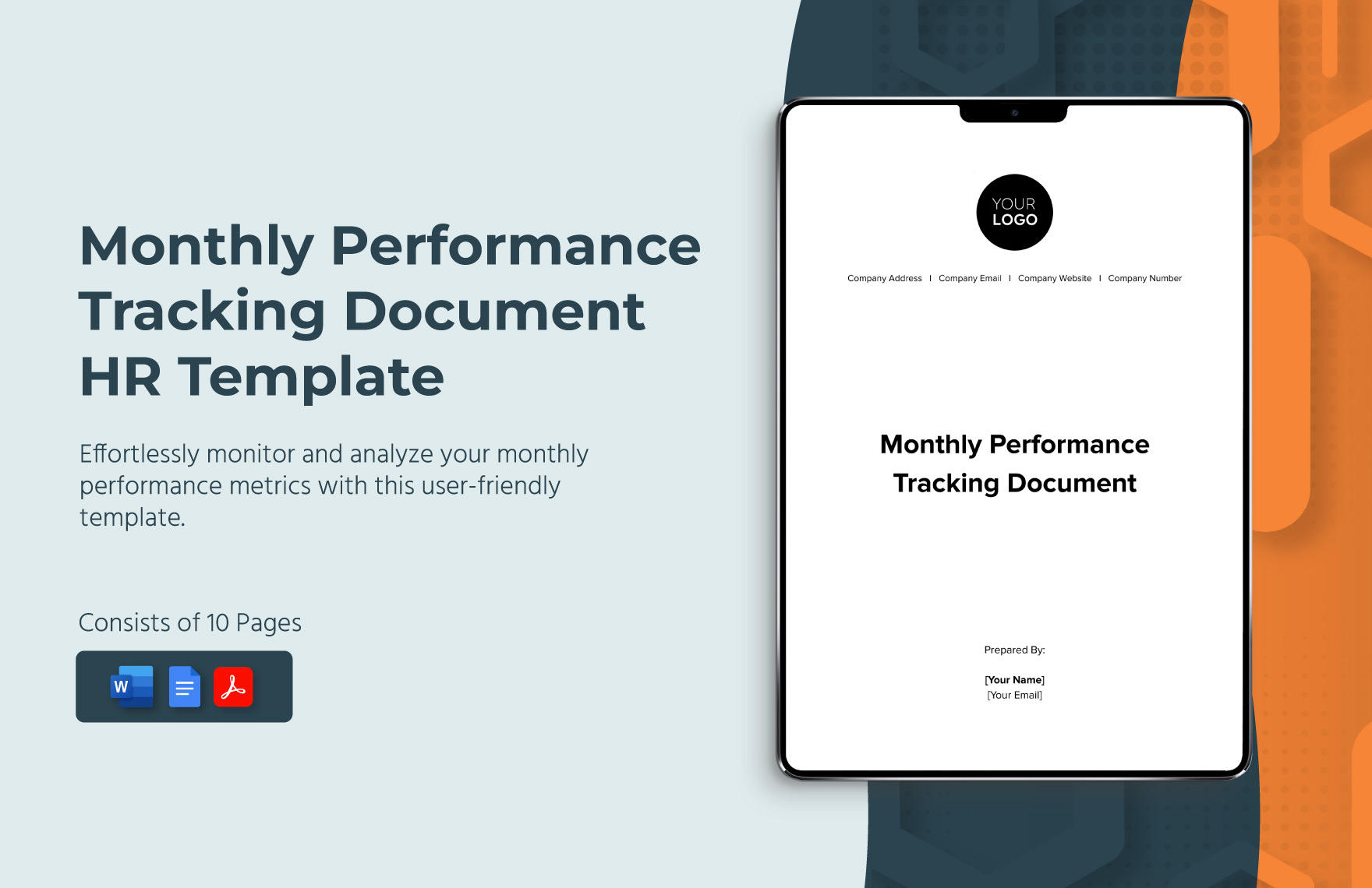 Monthly Performance Tracking Document HR Template