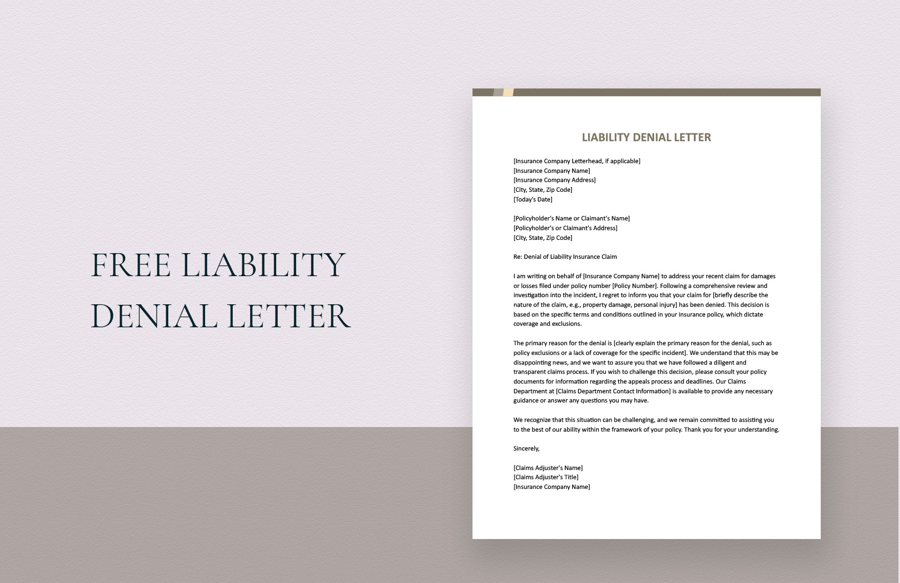 Liability Denial Letter