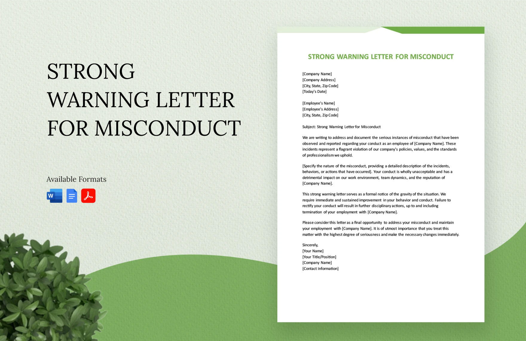 Strong Warning Letter For Misconduct