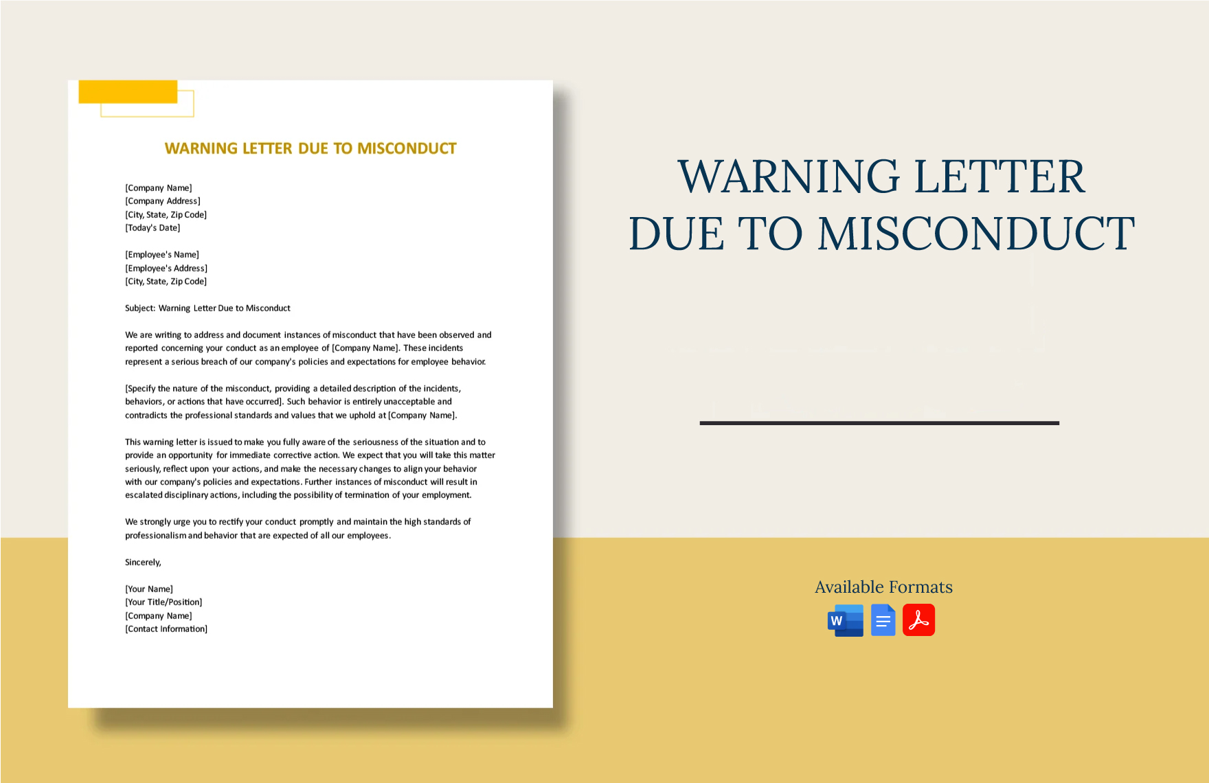 Warning Letter Due To Misconduct