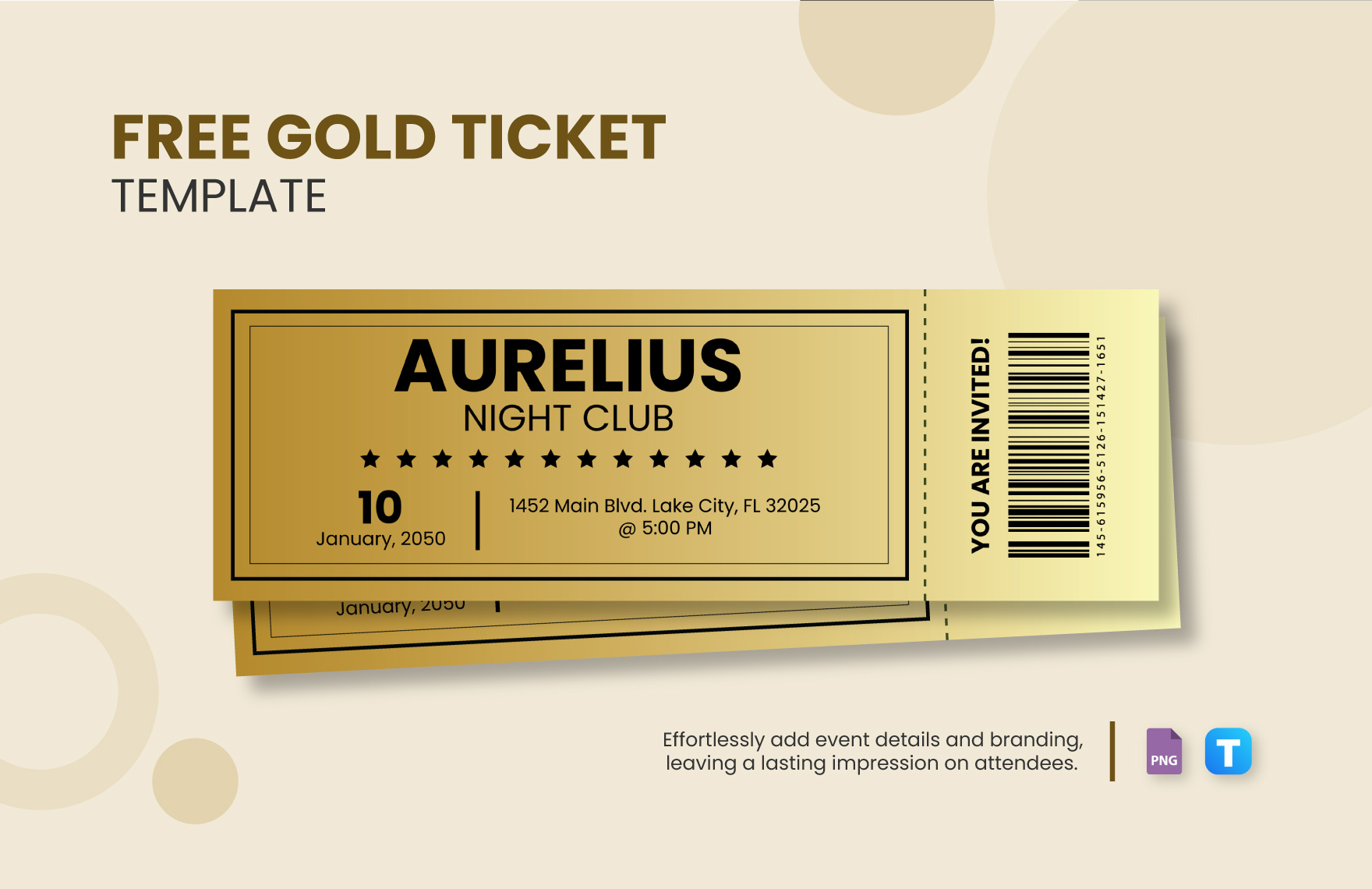 Gold Ticket Template