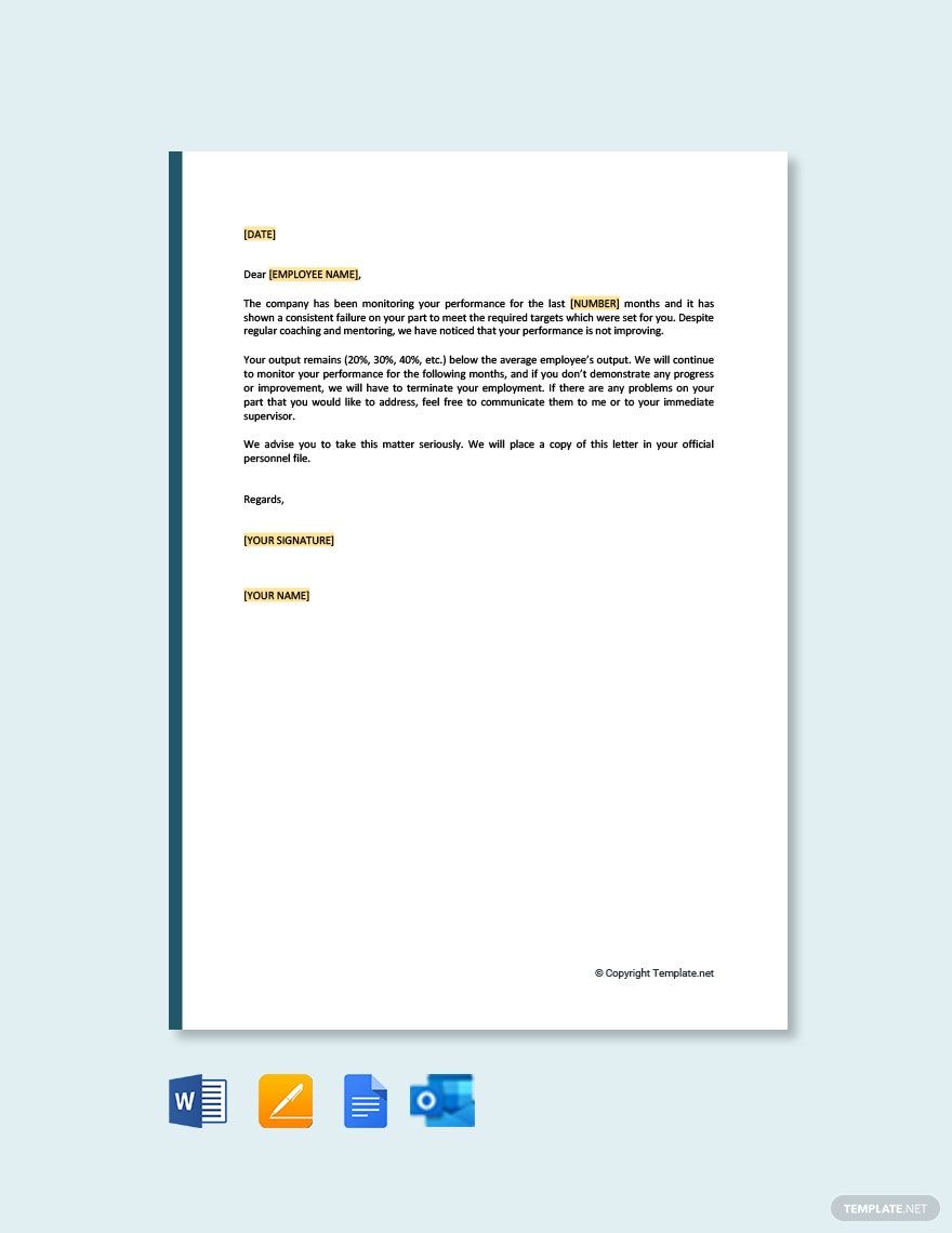 Job Performance Warning Letter