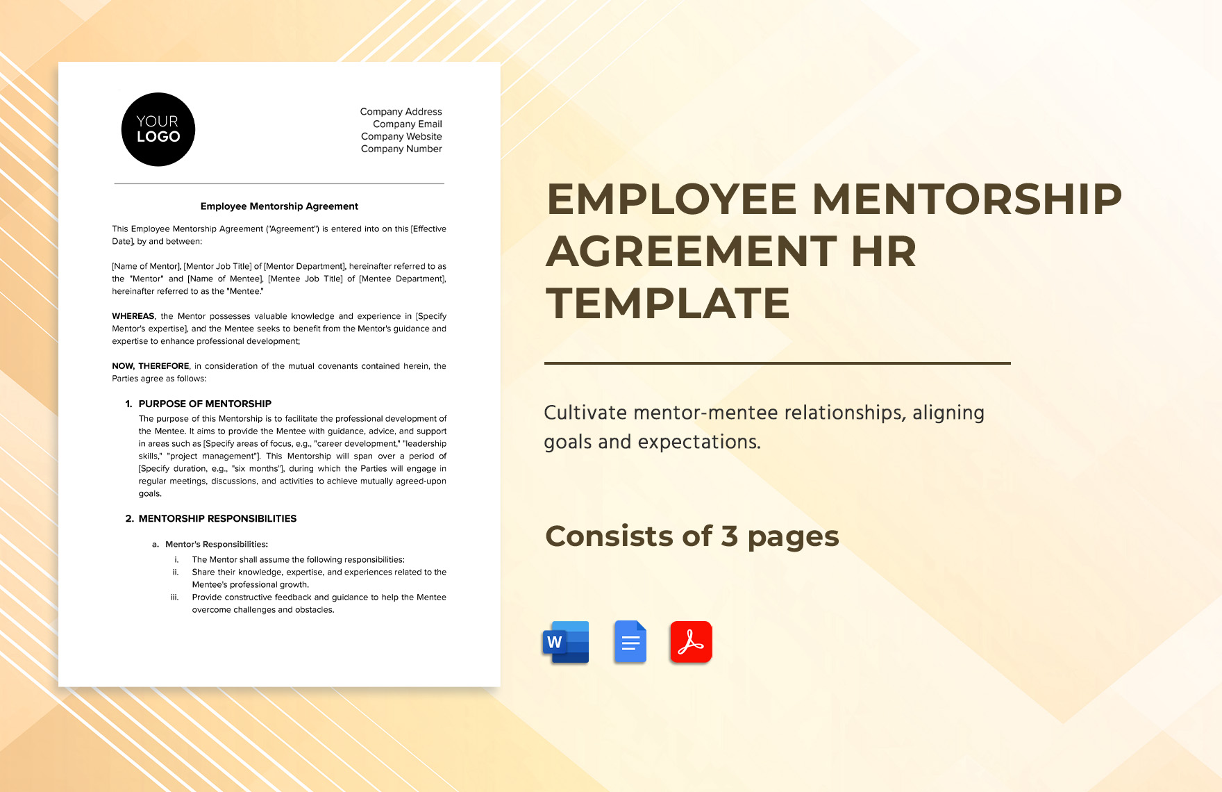 Employee Mentorship Agreement HR Template