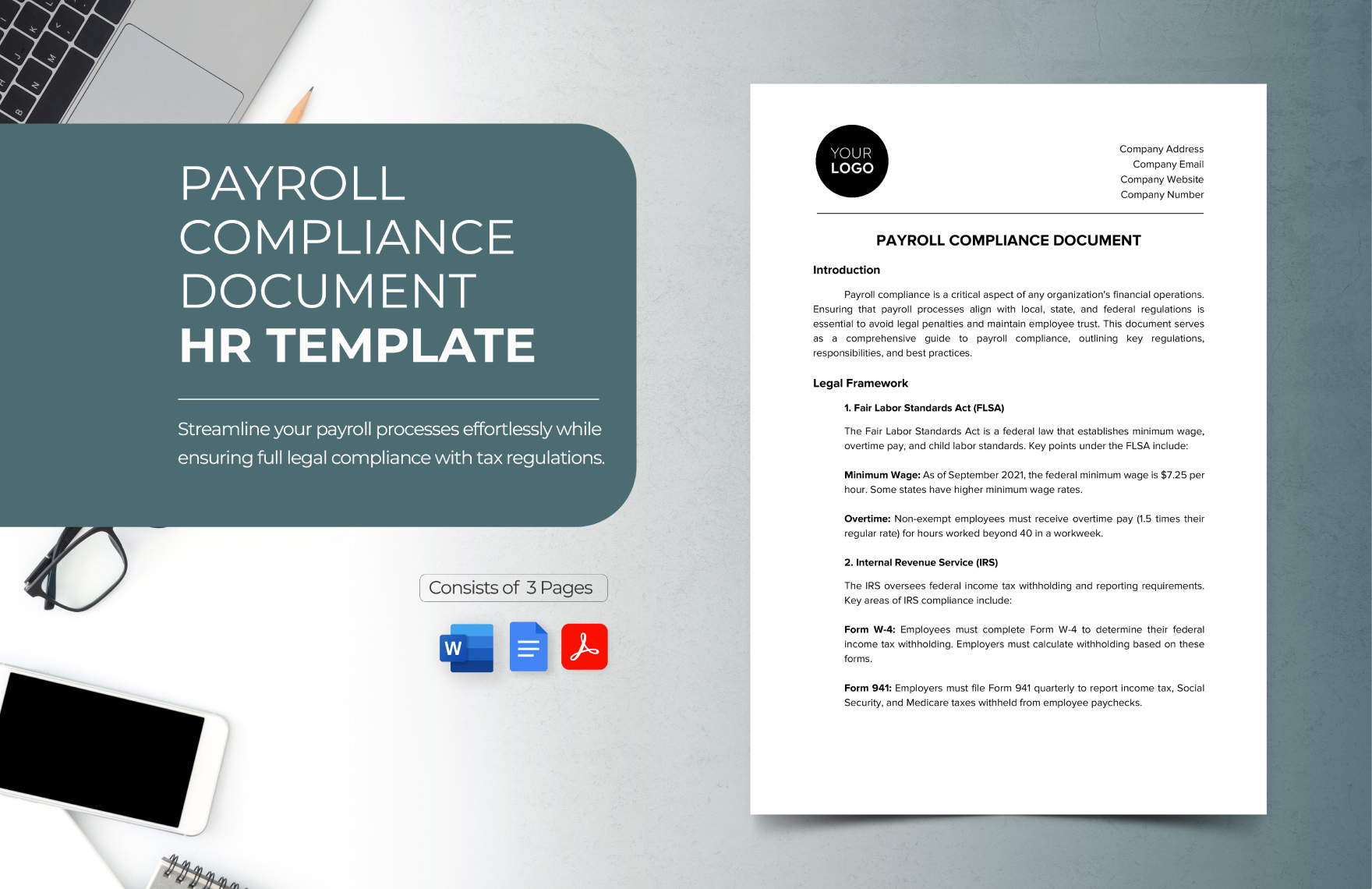 Payroll Compliance Document HR Template