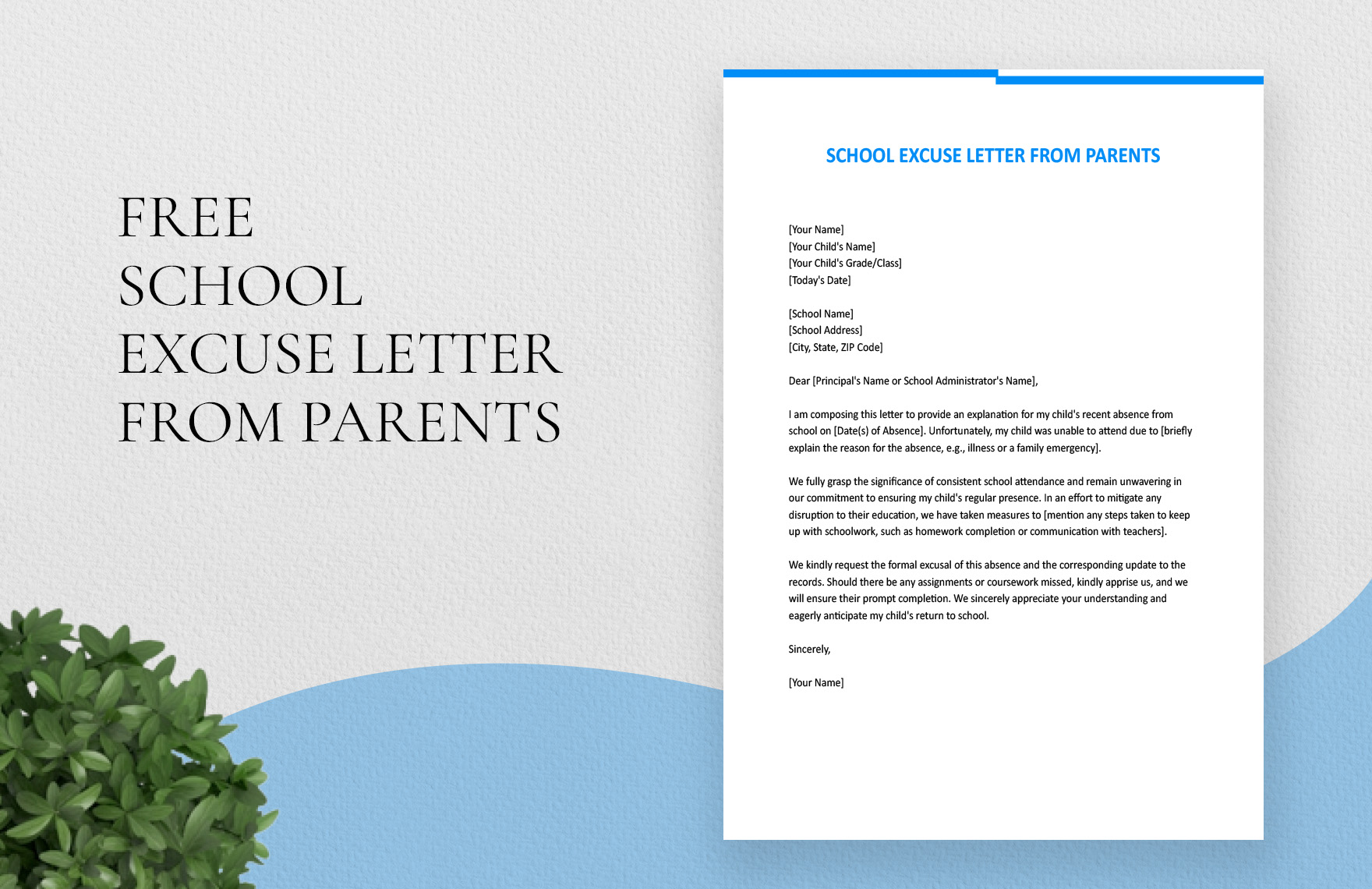 School Excuse Letter From Parents