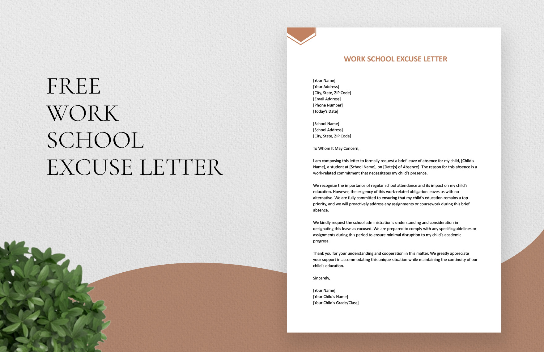 Work School Excuse Letter