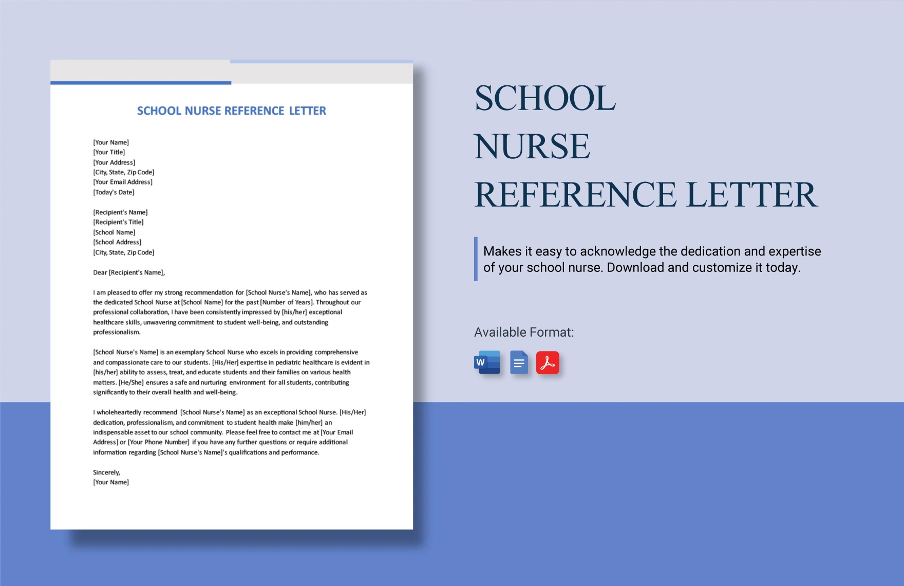 School Nurse Reference Letter