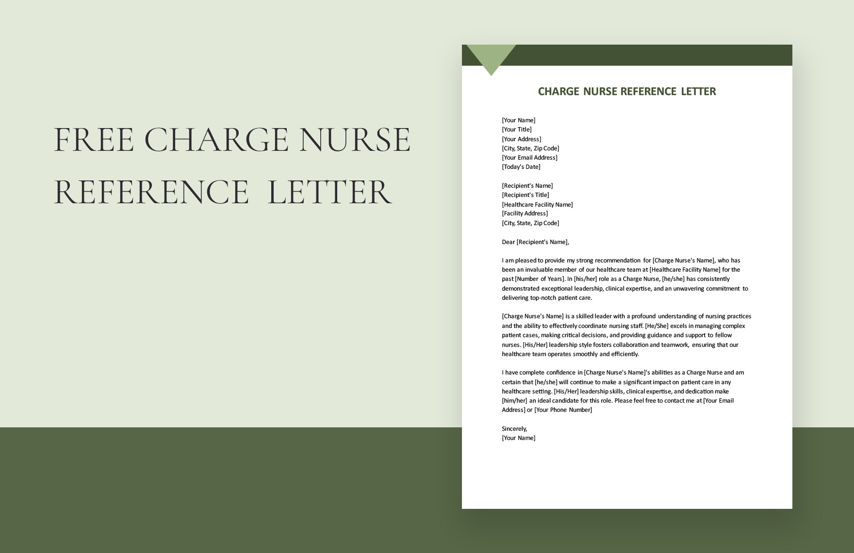 Charge Nurse Reference Letter