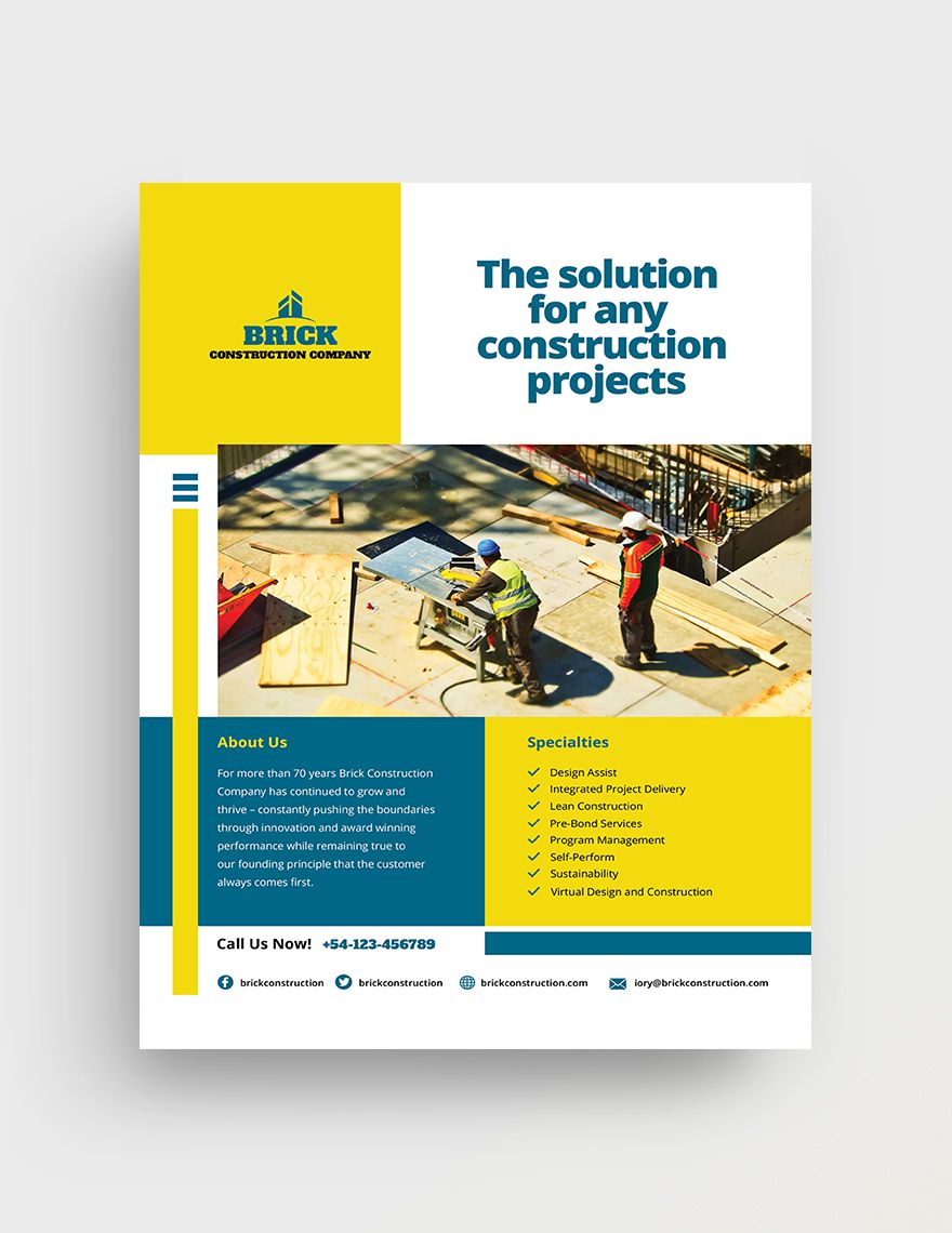 Commercial Construction Flyer Template