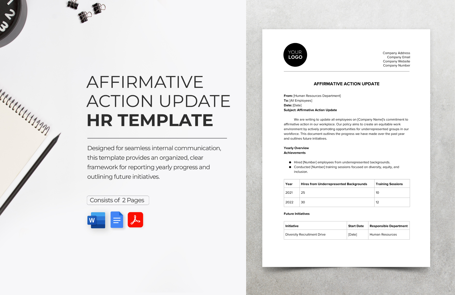 Affirmative Action Update HR Template