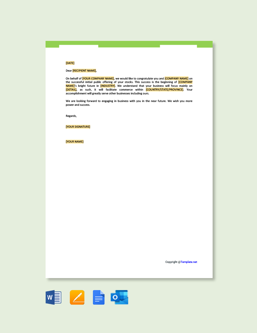 Business Greeting Letter