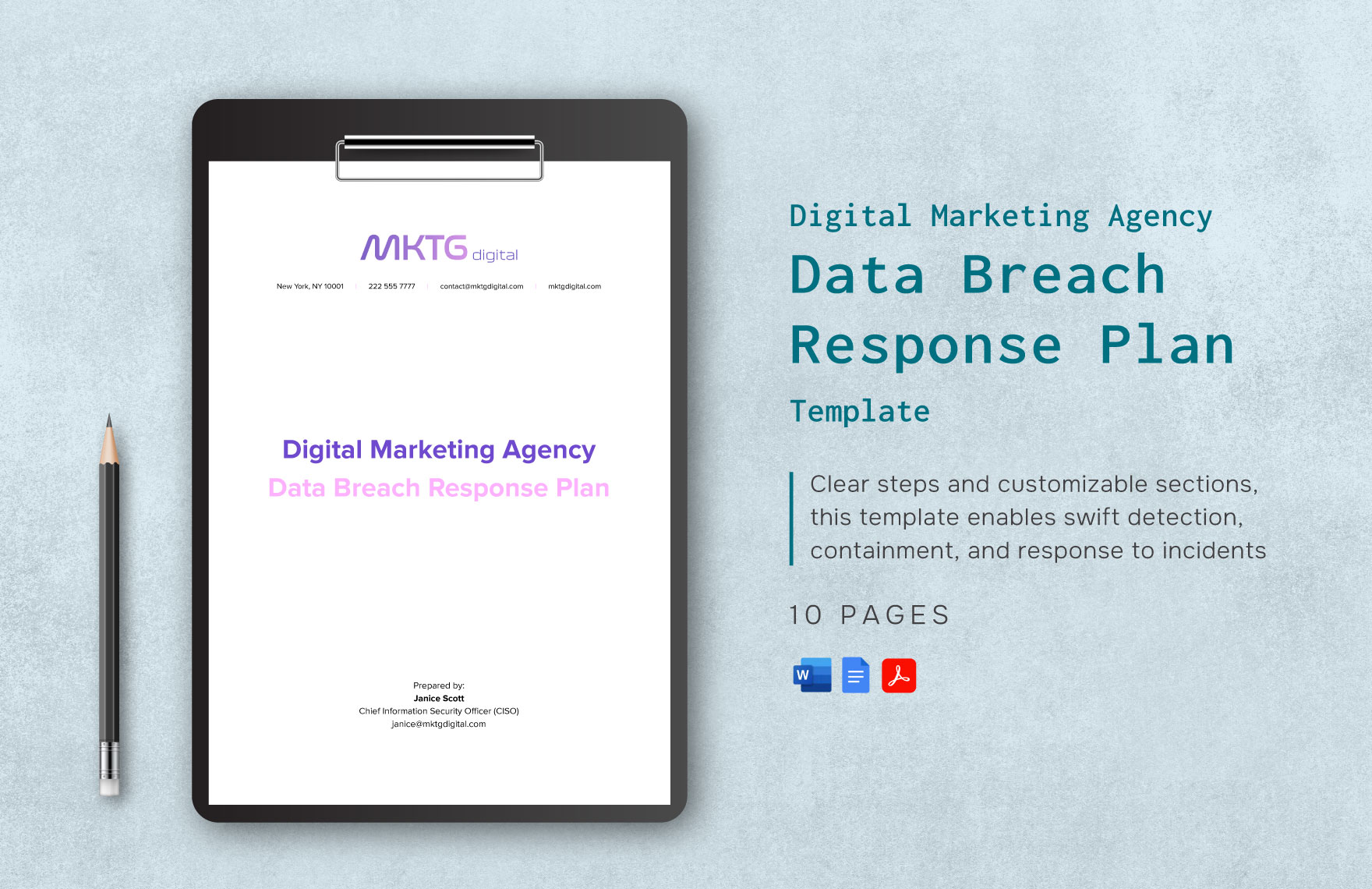 Digital Marketing Agency Data Breach Response Plan Template