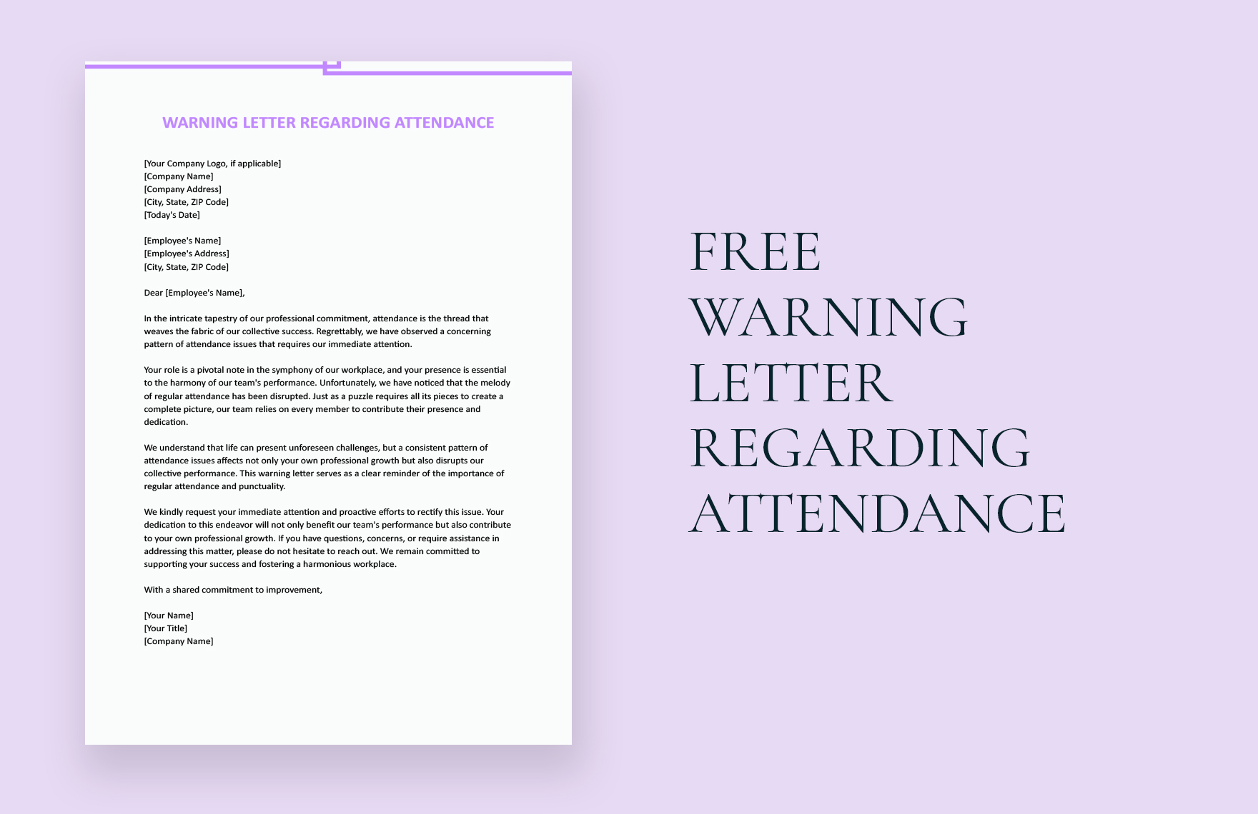 Warning Letter Regarding Attendance