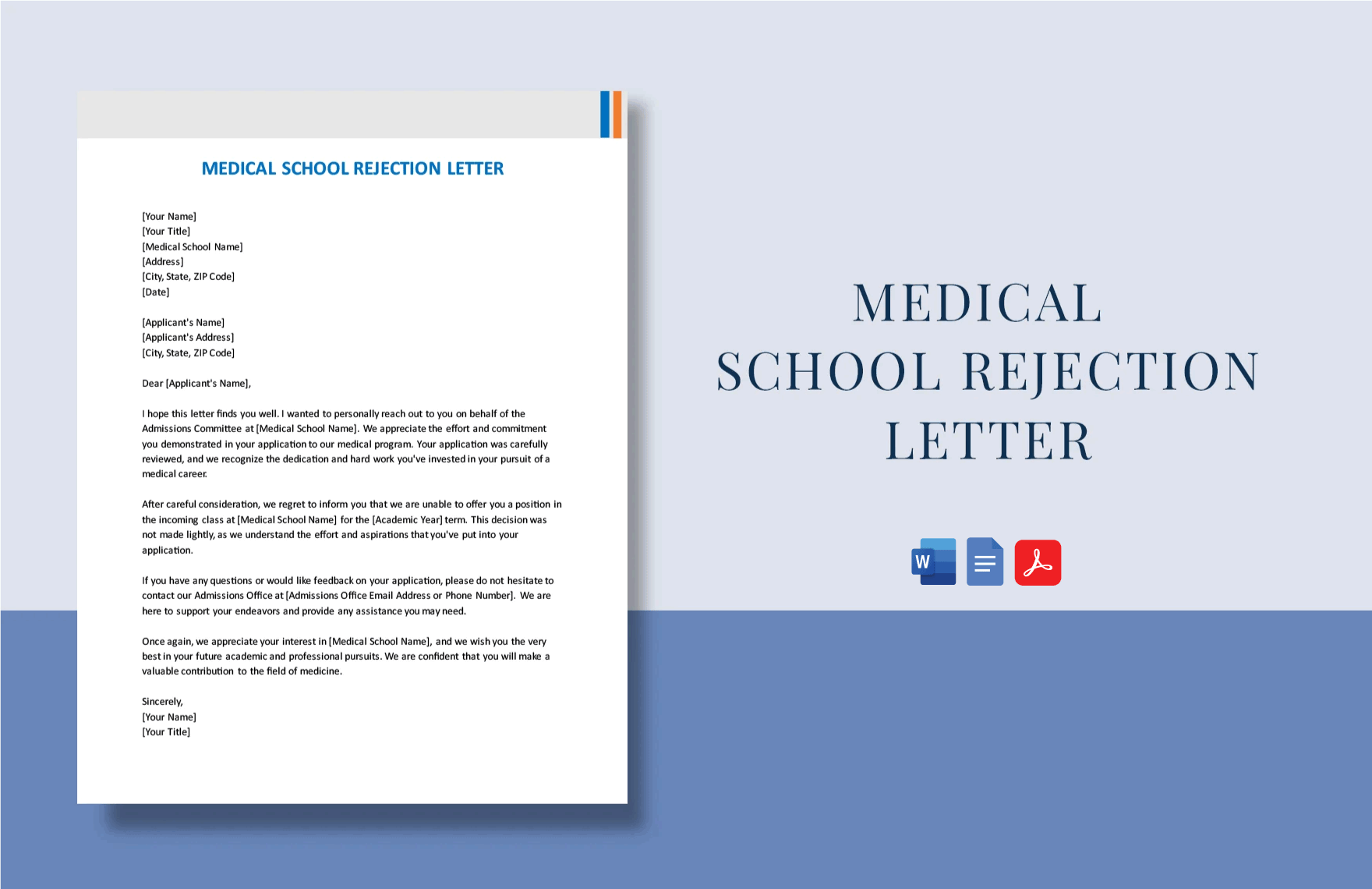 Medical School Rejection Letter