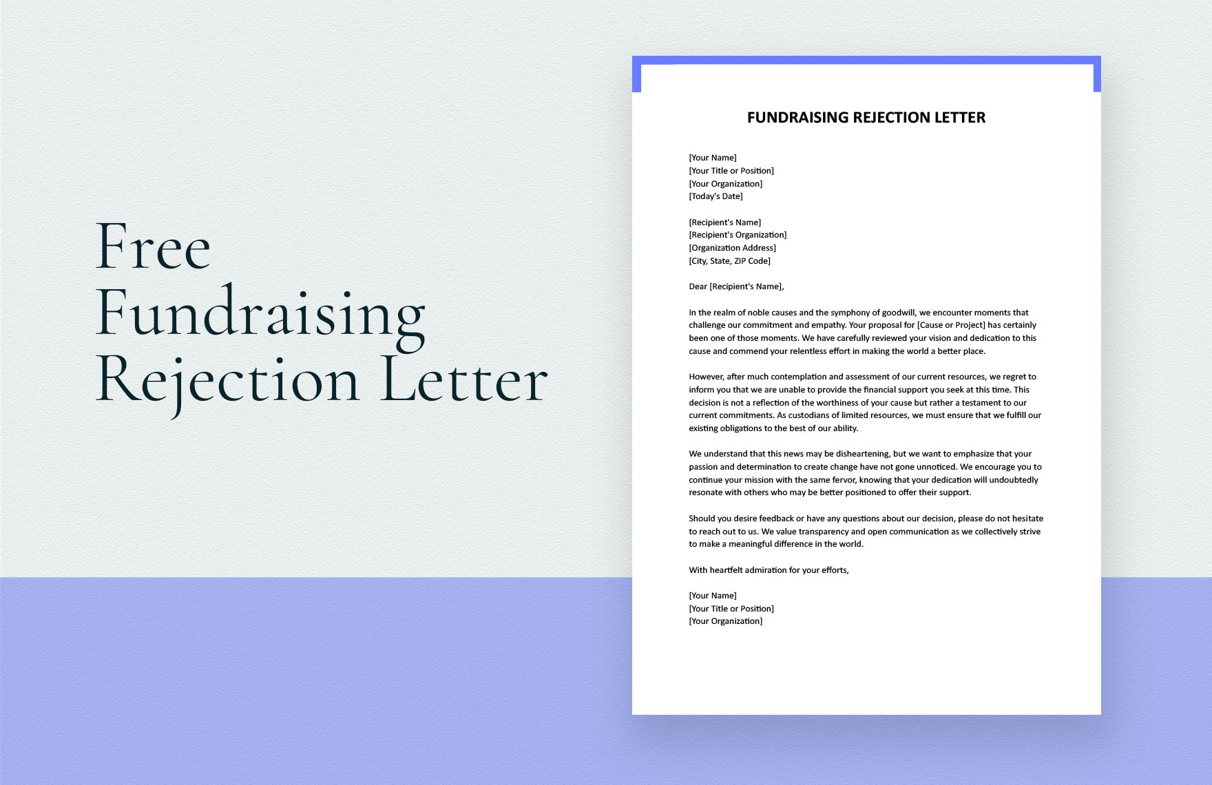 Fundraising Rejection Letter