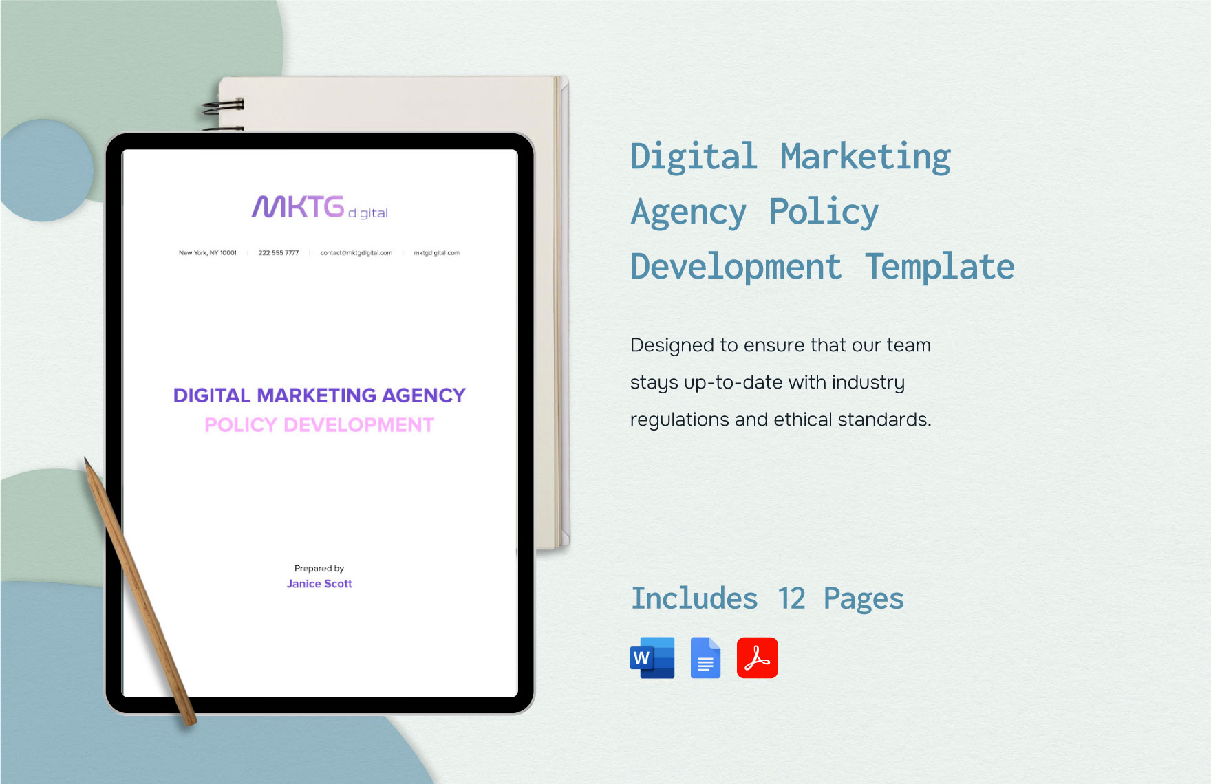 Digital Marketing Agency Policy Development Template