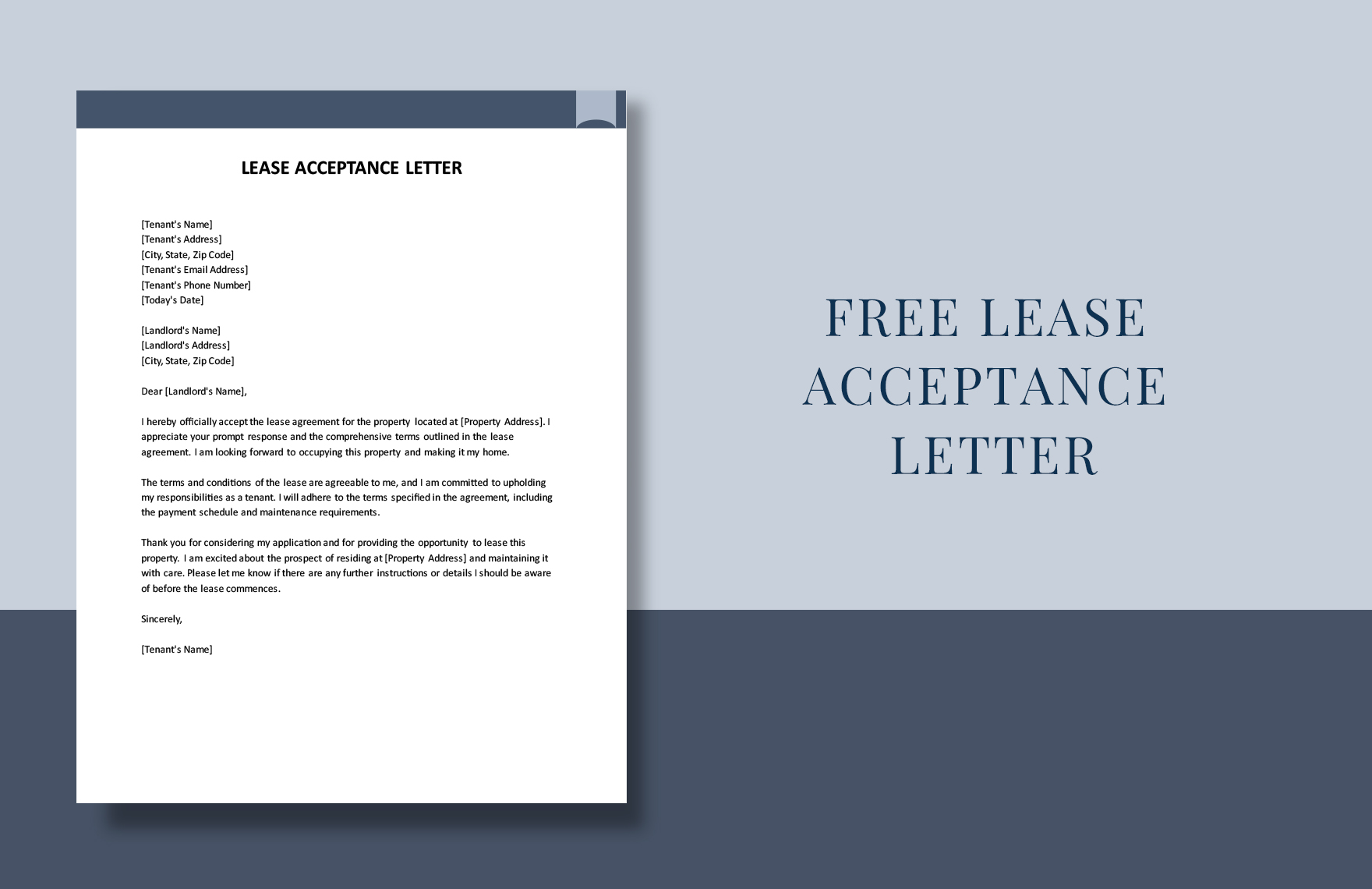 Lease Acceptance Letter