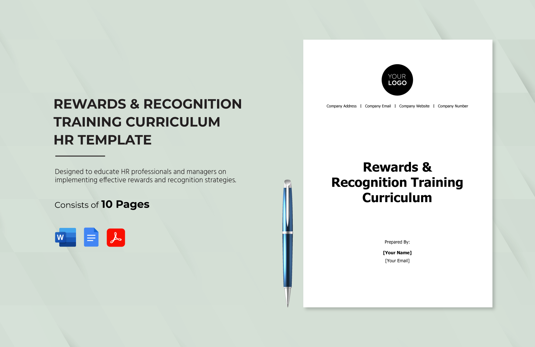 Rewards & Recognition Training Curriculum HR Template