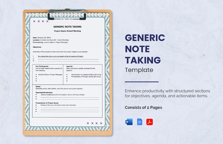 Generic Note Taking Template