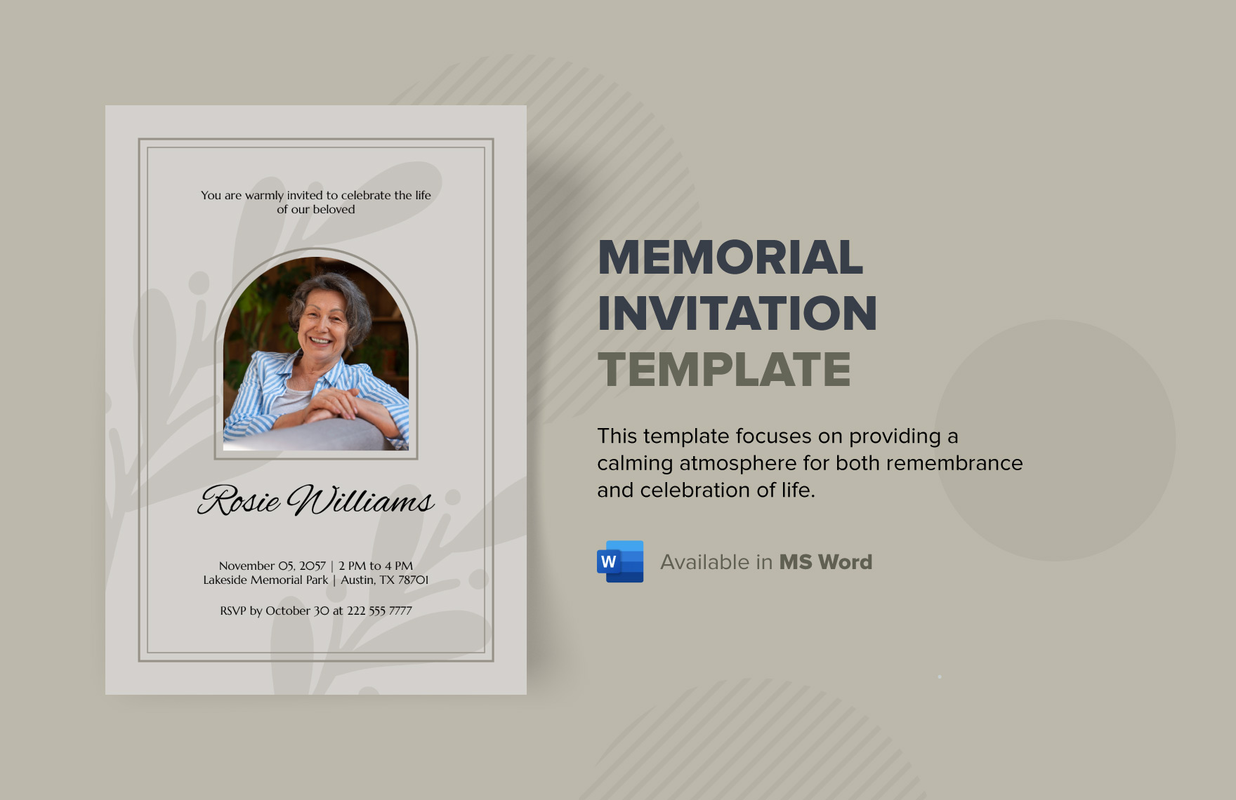 Memorial Invitation Template