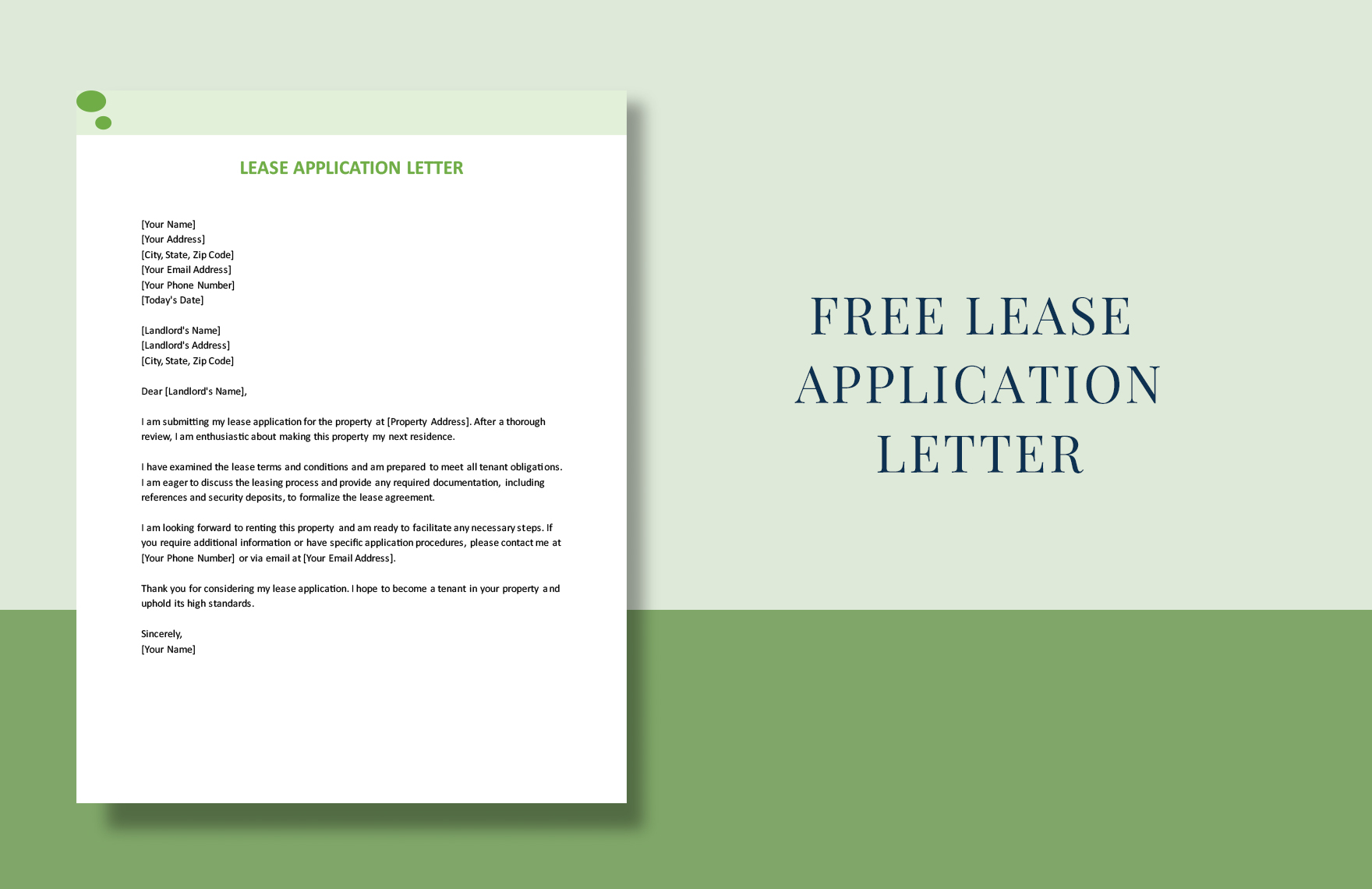 Lease Application Letter