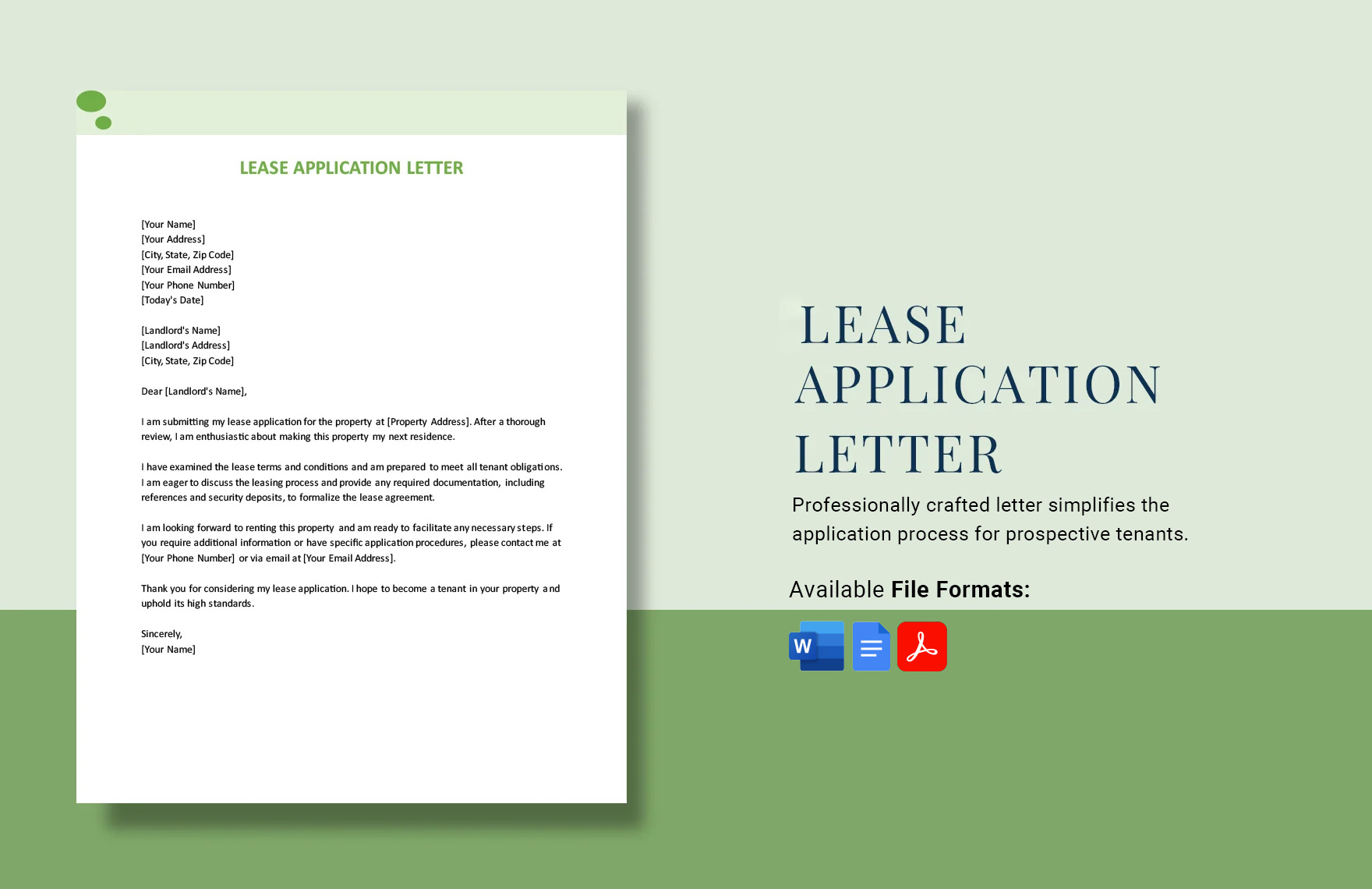 Lease Application Letter