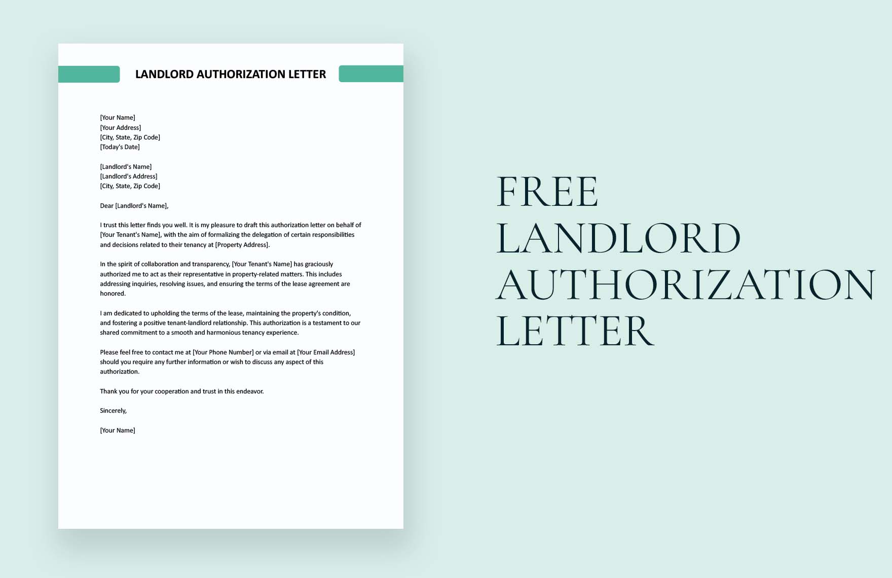 Landlord Authorization Letter