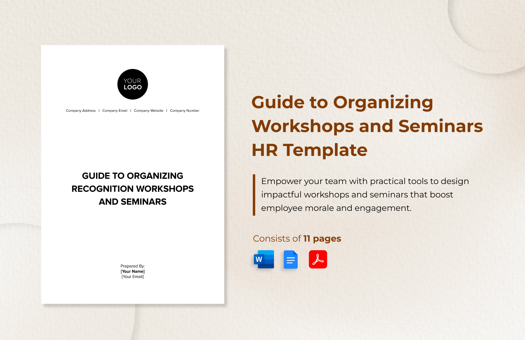 Guide to Organizing Recognition Workshops and Seminars HR Template