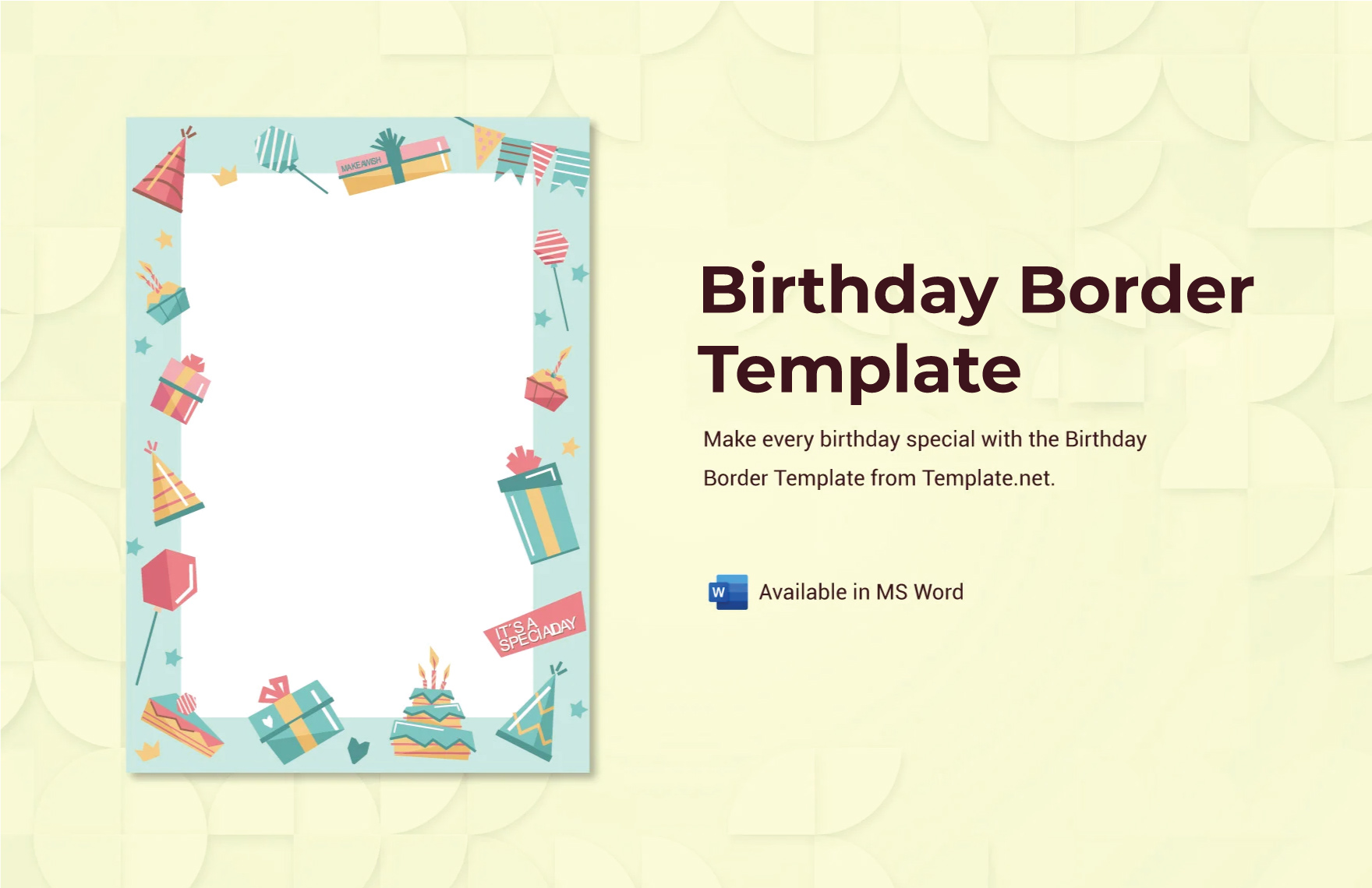 Free Birthday Border Template in Word