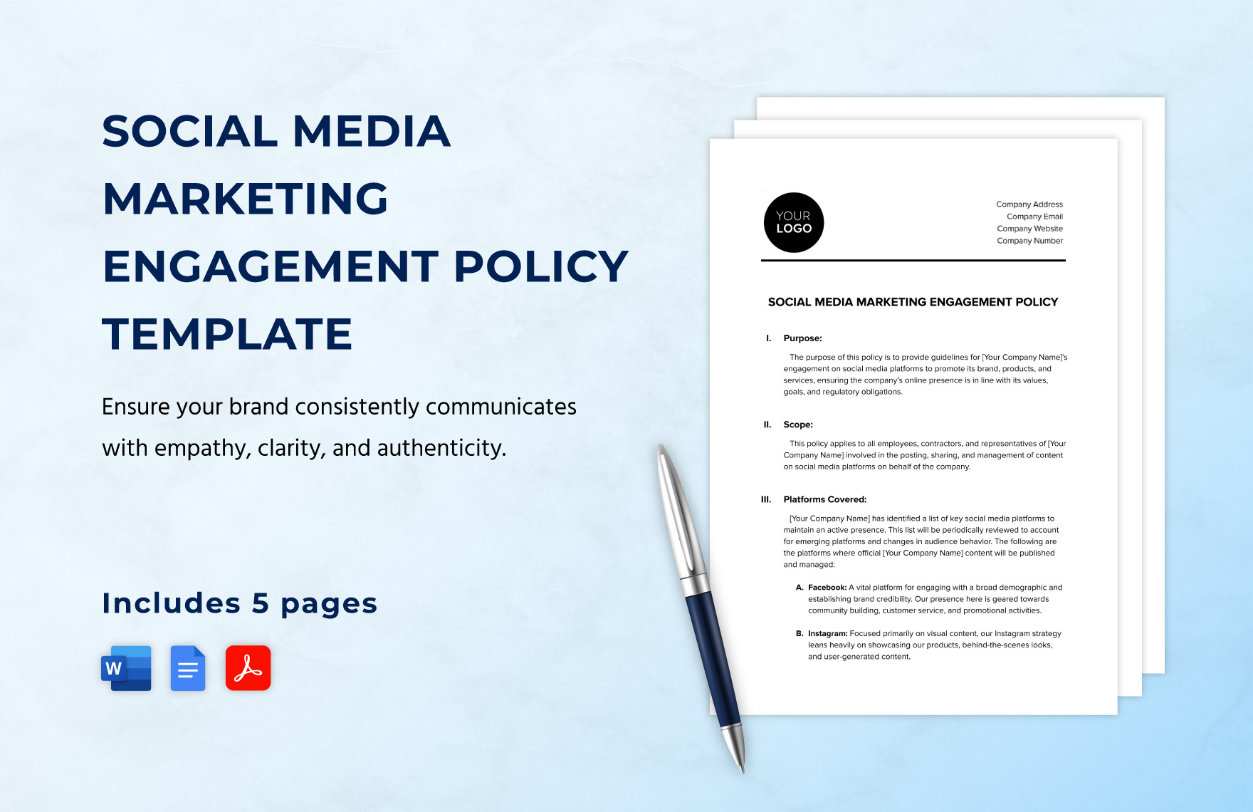 Social Media Marketing Engagement Policy Template