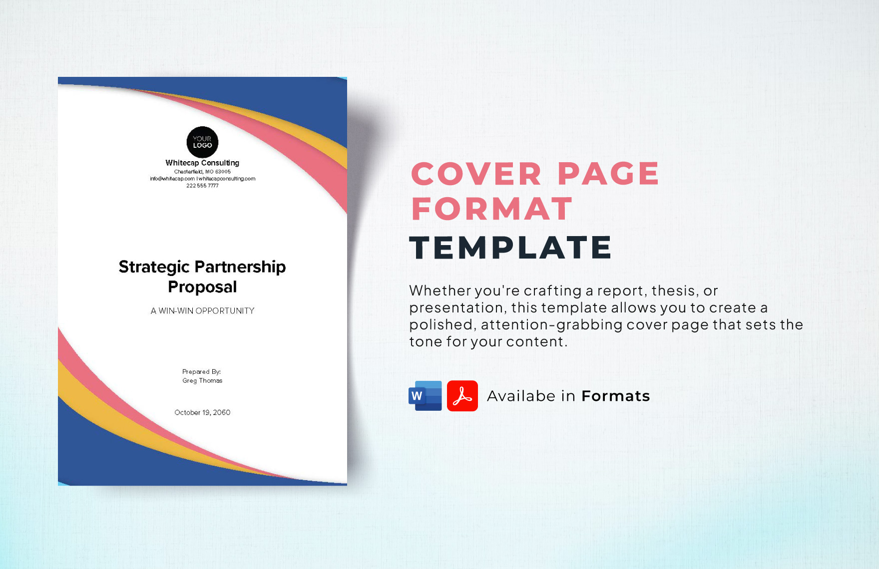 Cover Page Format Template