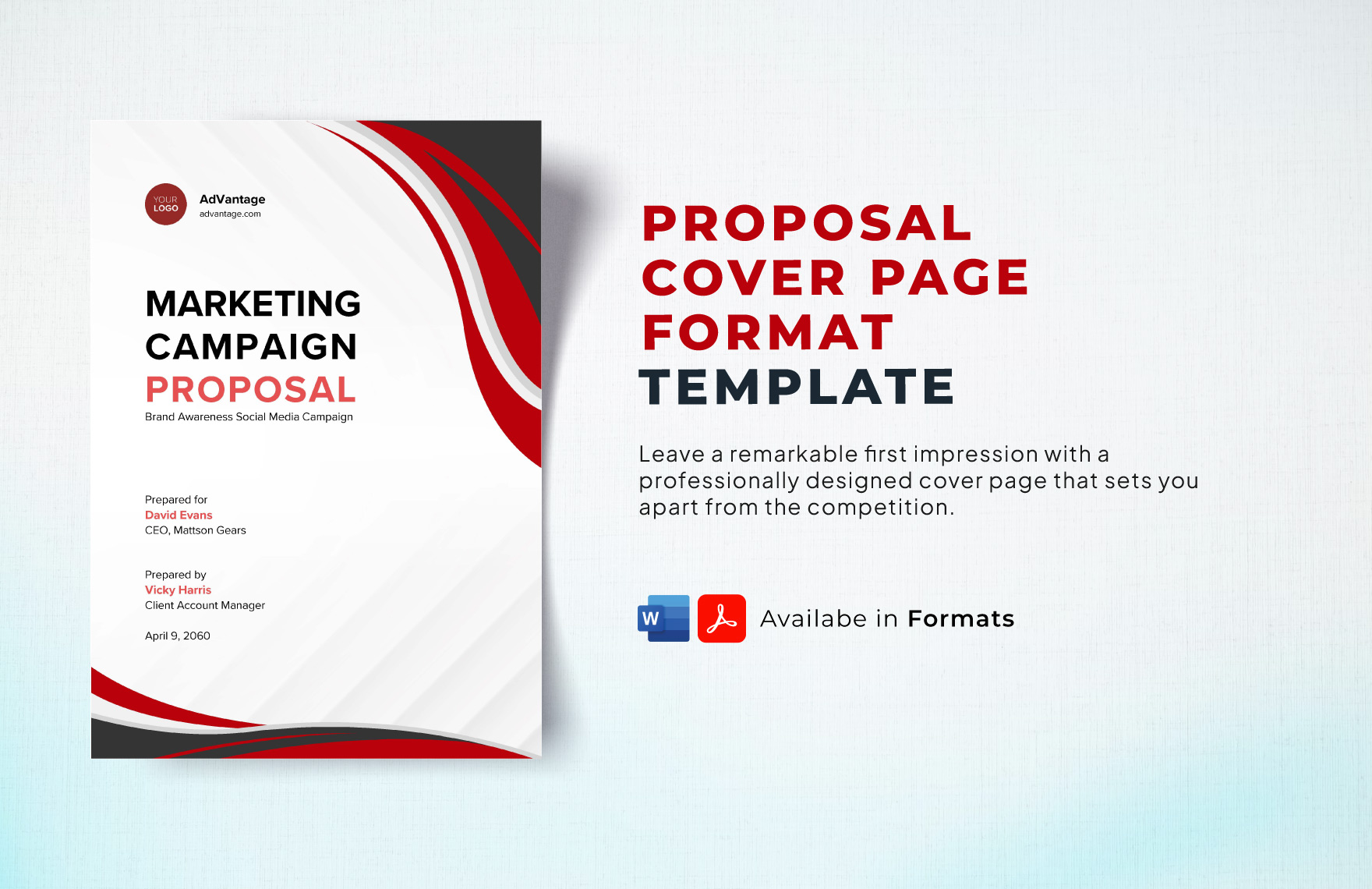 Proposal Cover Page Template in Word, PDF