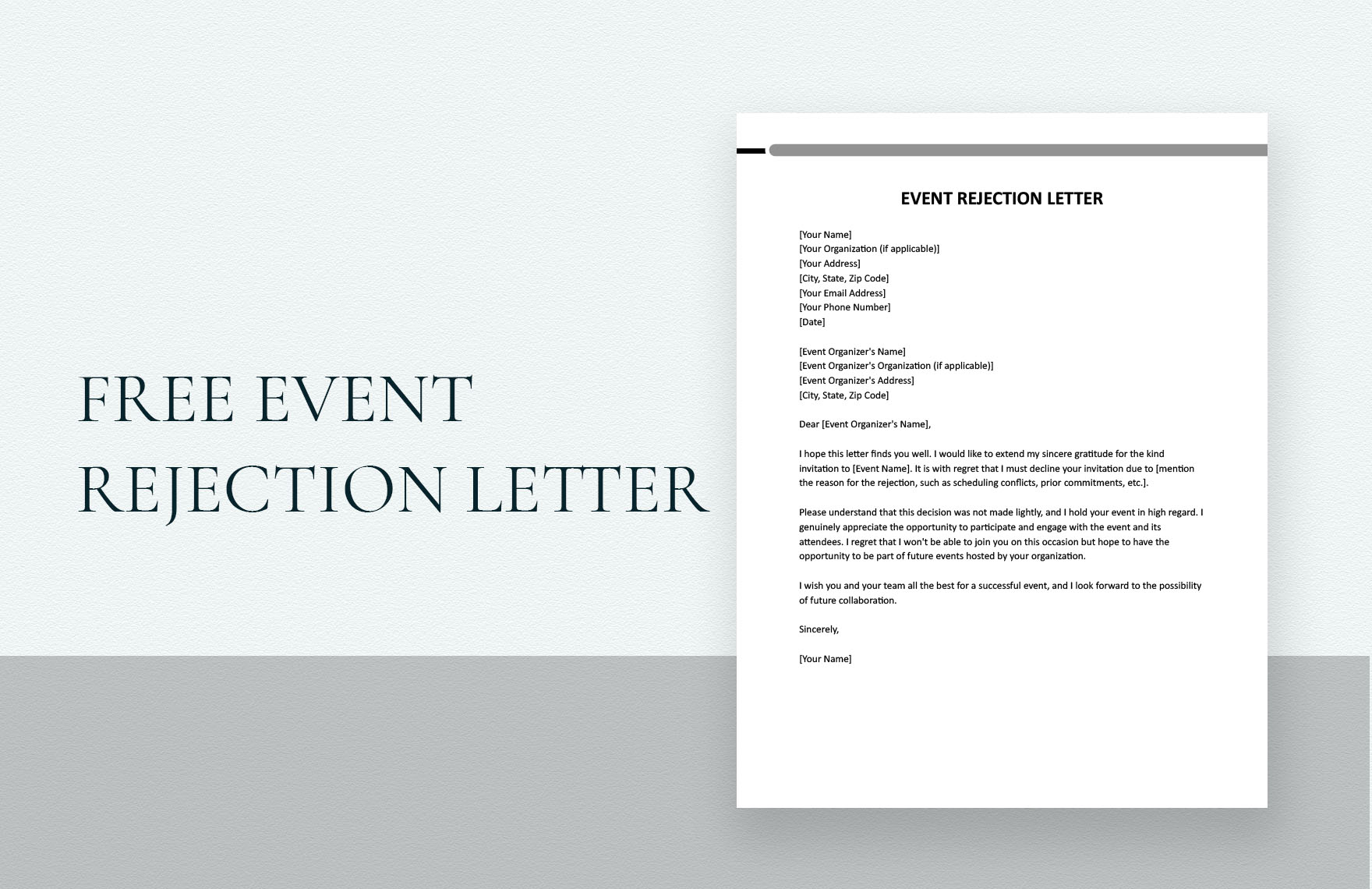 Event Rejection Letter