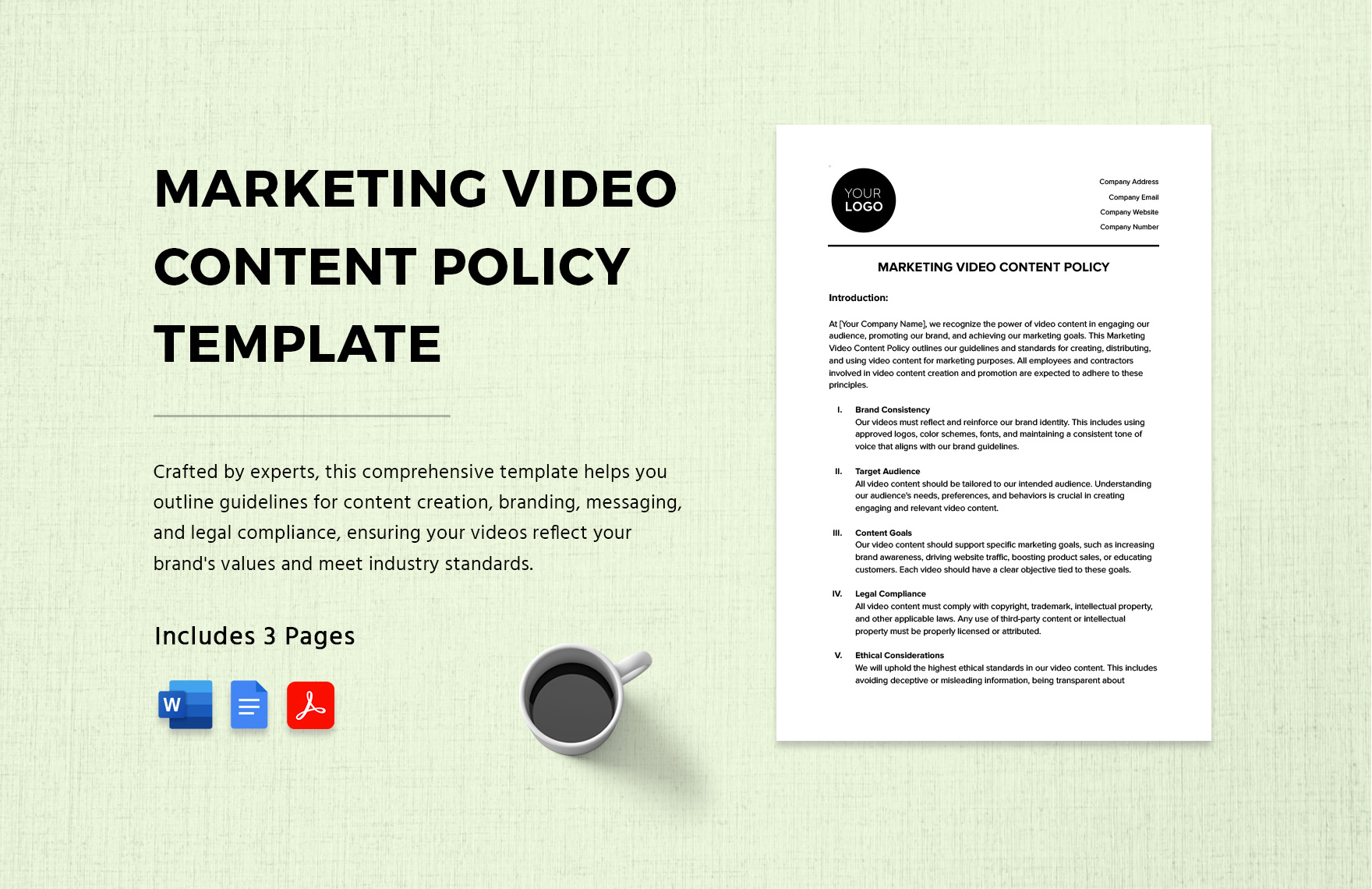 Marketing Video Content Policy Template