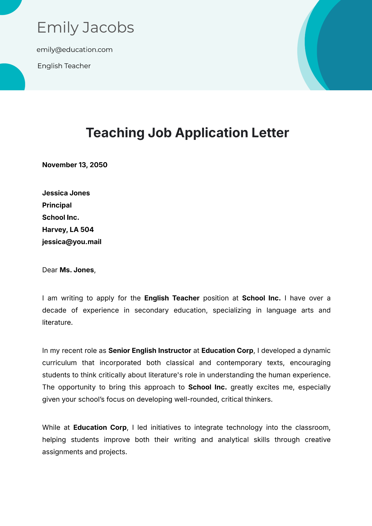 Free Application Letter for Work Immersion Template - Edit Online ...