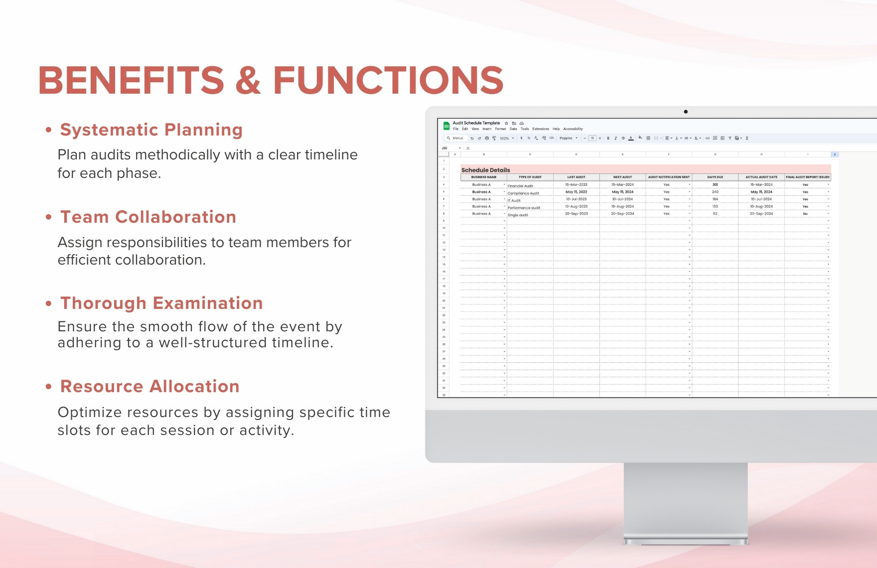 Audit Schedule Template