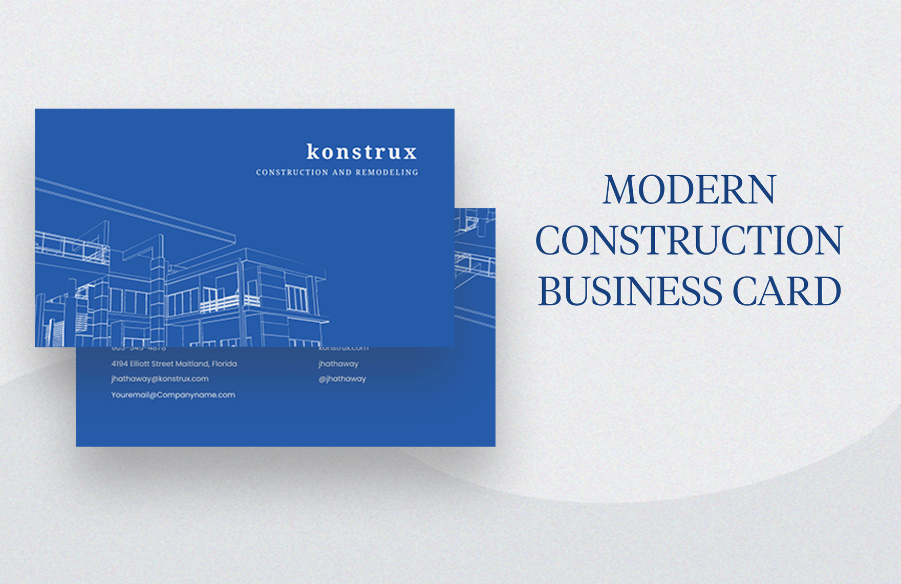 Modern Construction Business Card Template