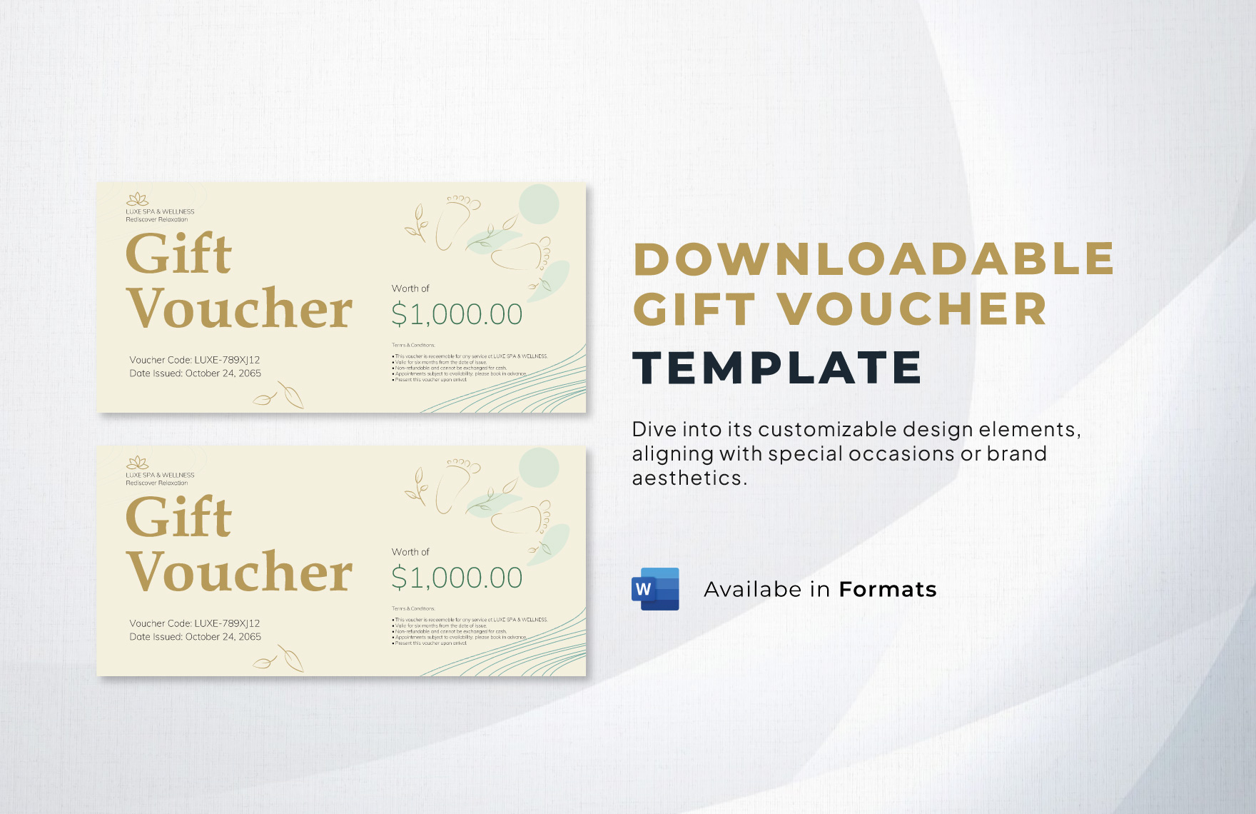 Downloadable Gift Voucher Template